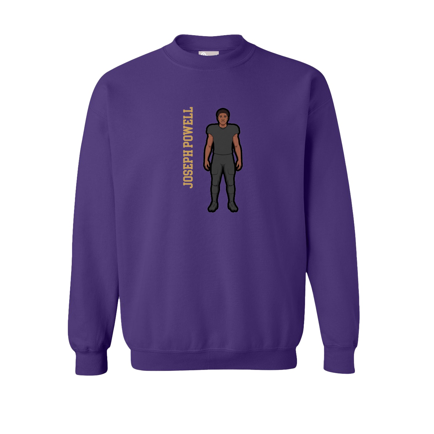 Fleece Crew — Name Vertical in Purple