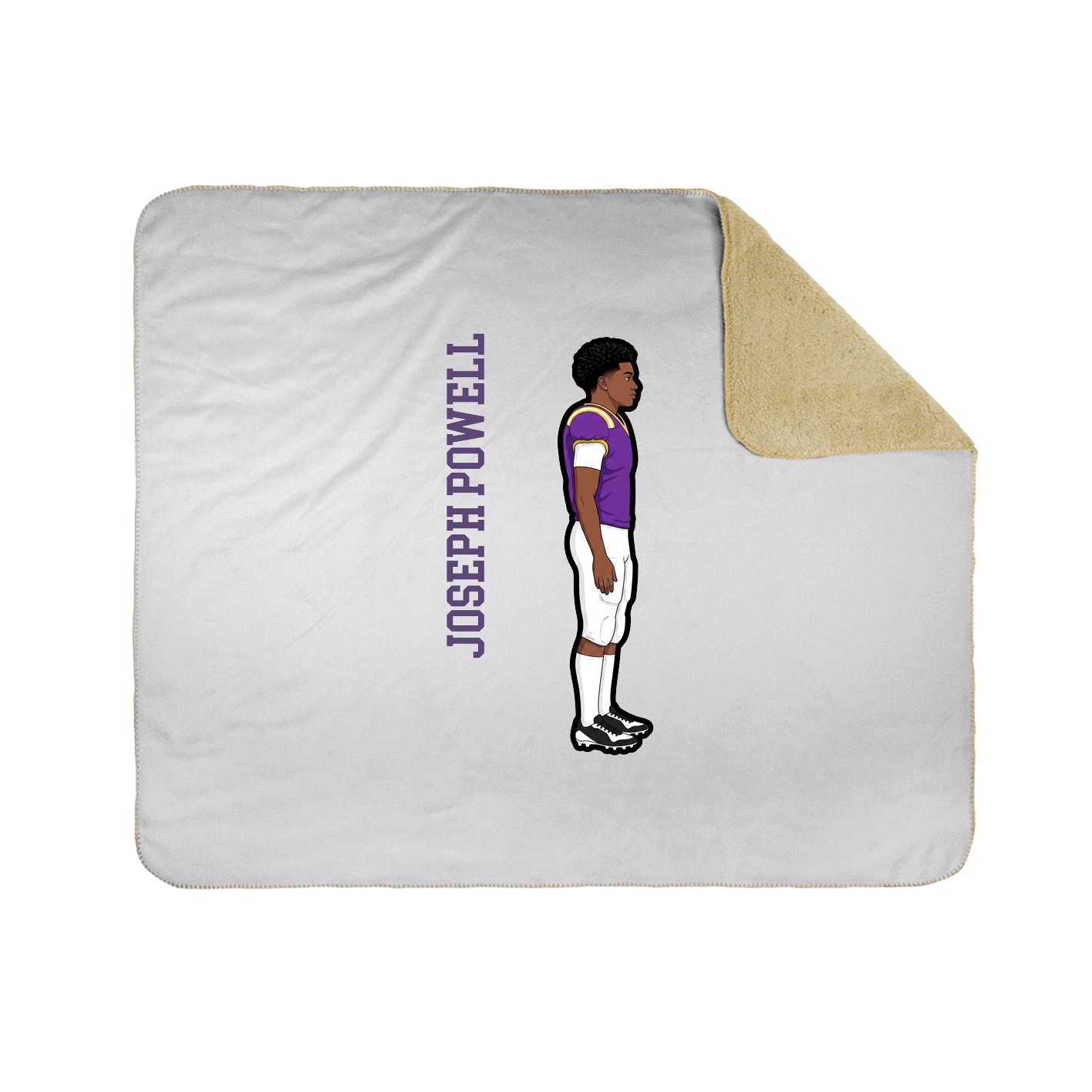 Throw Blanket — Name Vertical in White