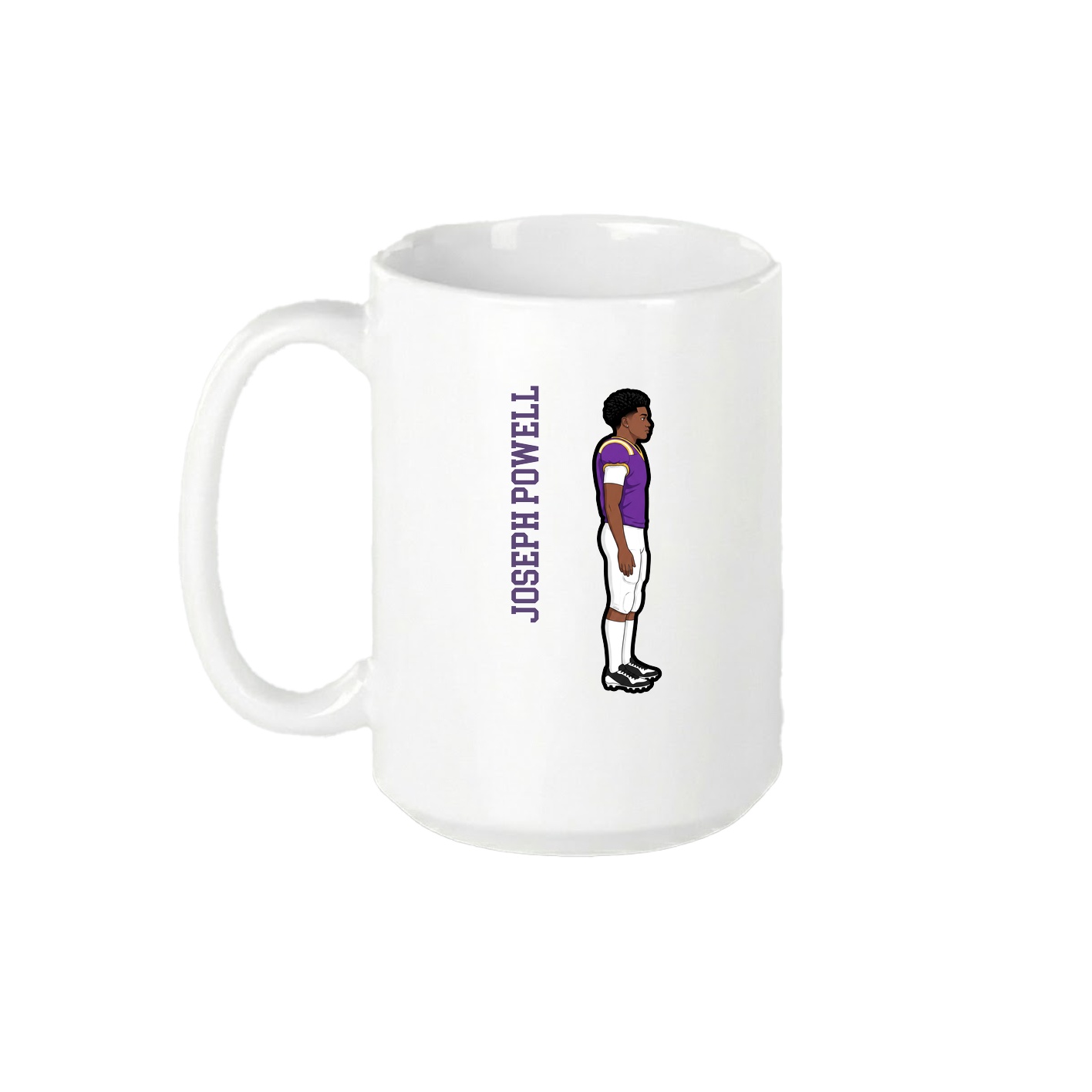 15oz Coffee Mug — Name Vertical in White