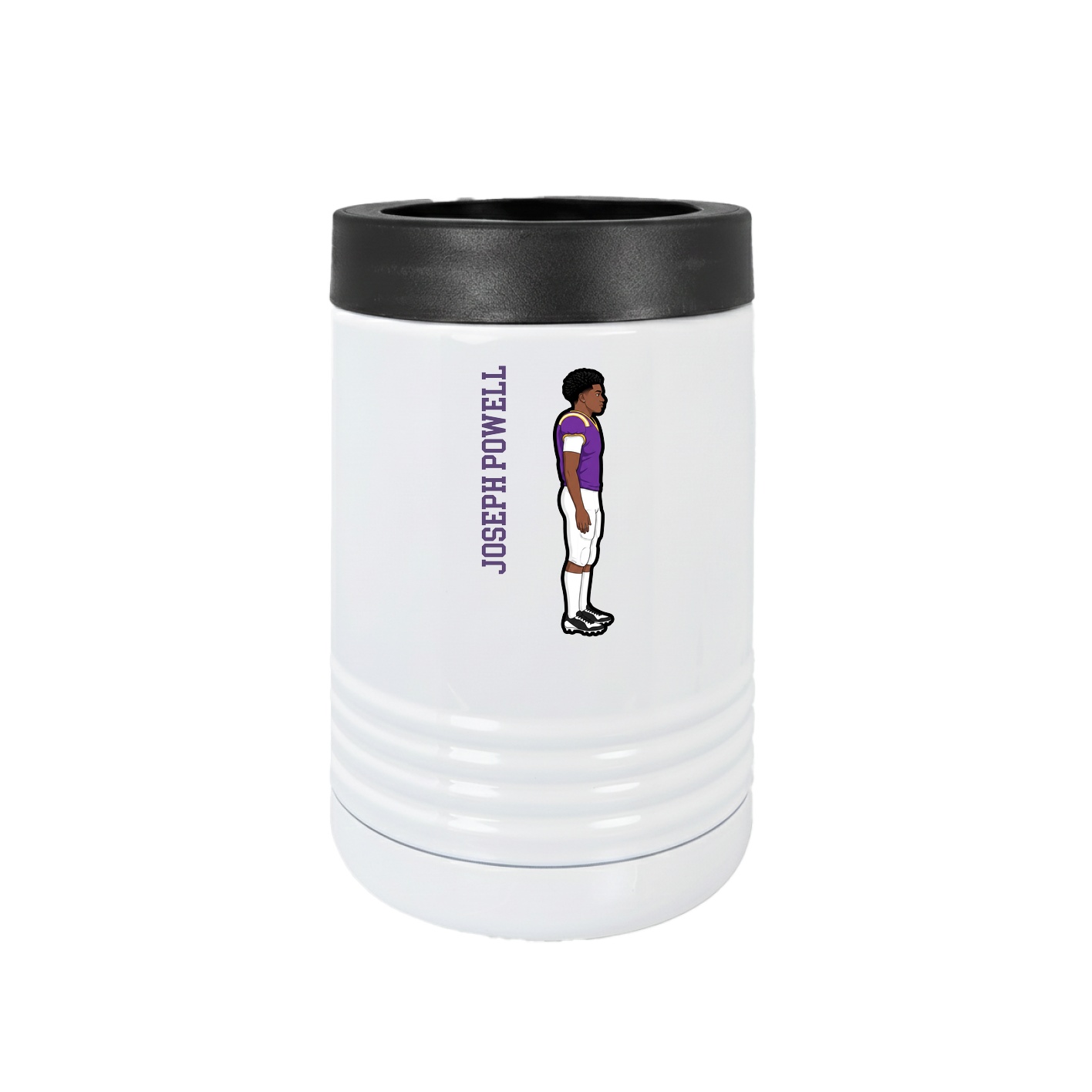 Beverage Holder — Name Vertical in White