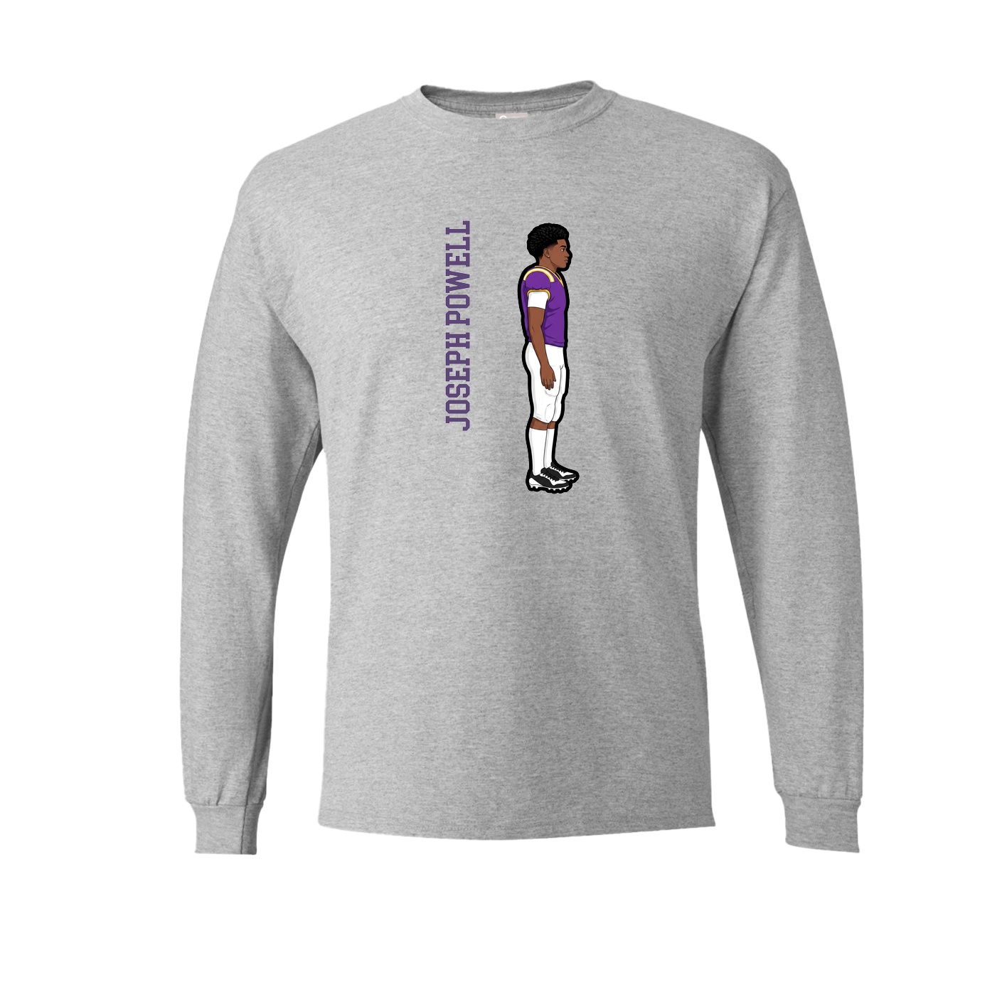 Long Sleeve Tee — Name Vertical in Grey
