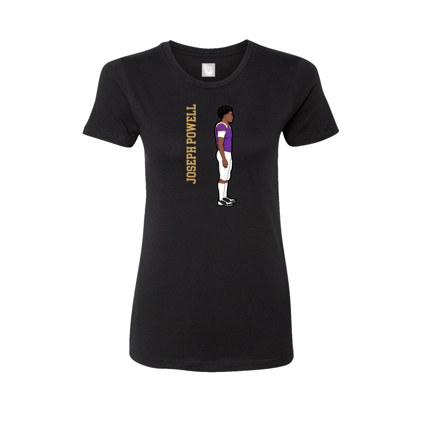 Fitted Women's Tee — Name Vertical in Black