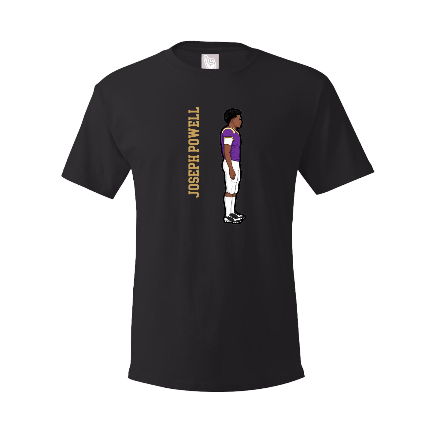 Youth Tee — Name Vertical in Black
