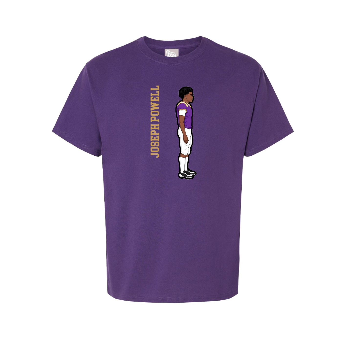 Youth Tee — Name Vertical in Purple