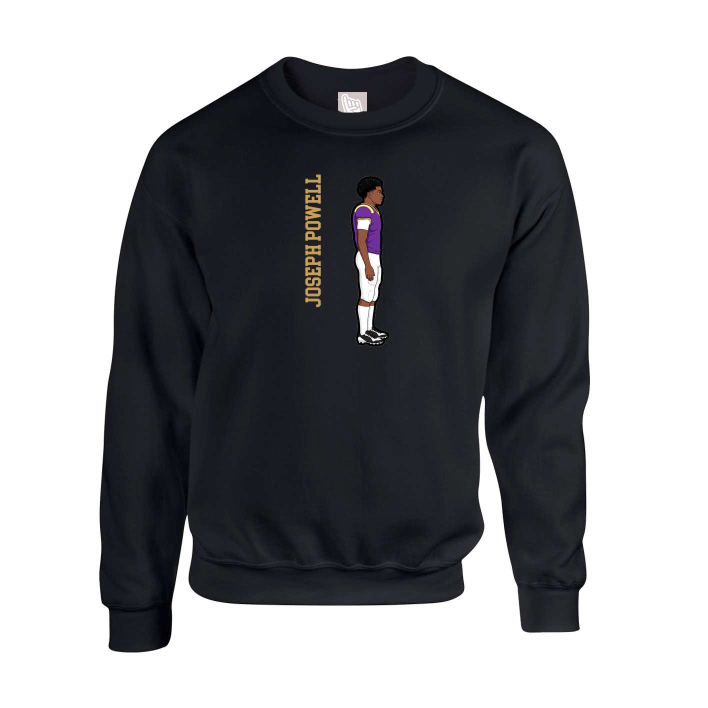 Fleece Crew — Name Vertical in Black