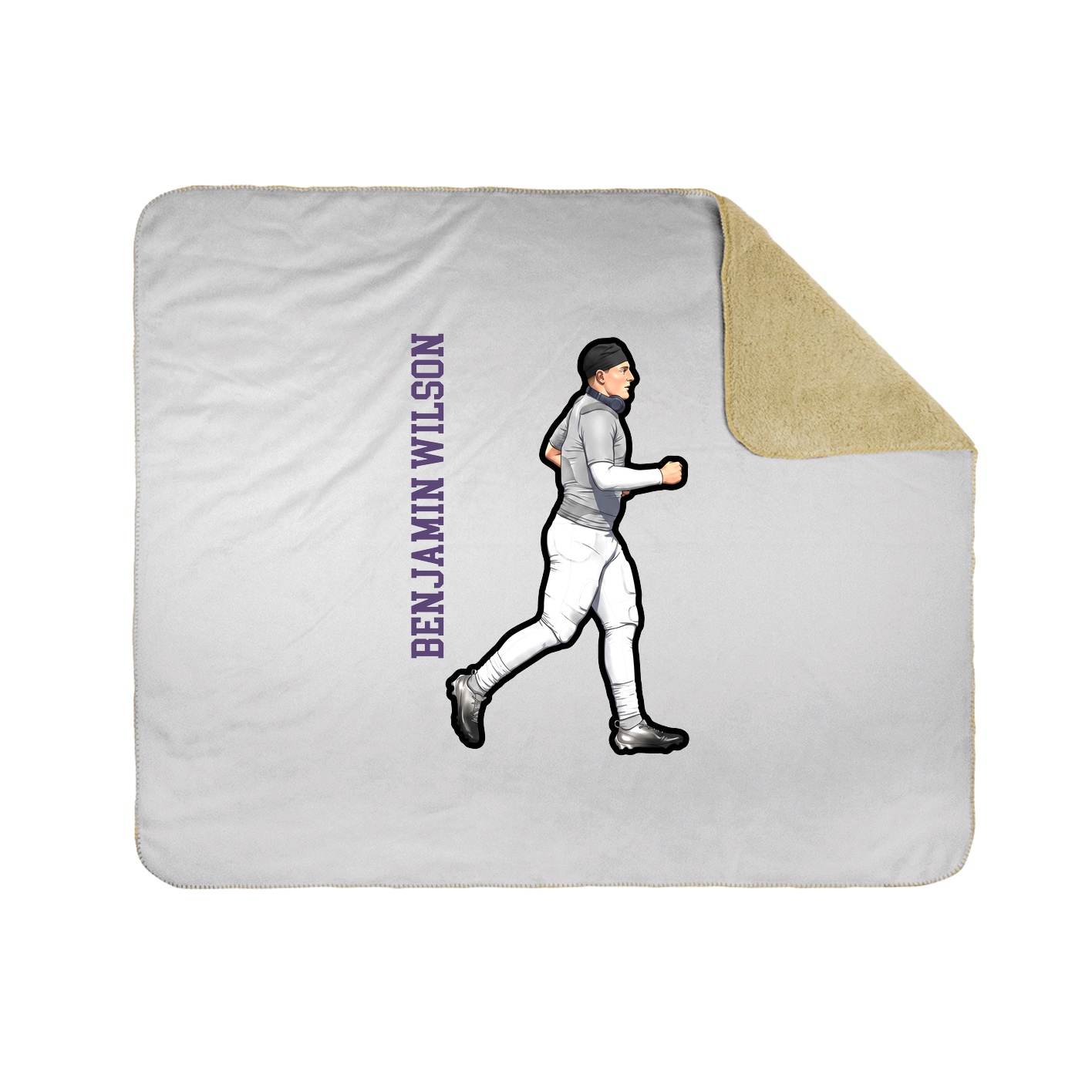 Throw Blanket — Name Vertical in White