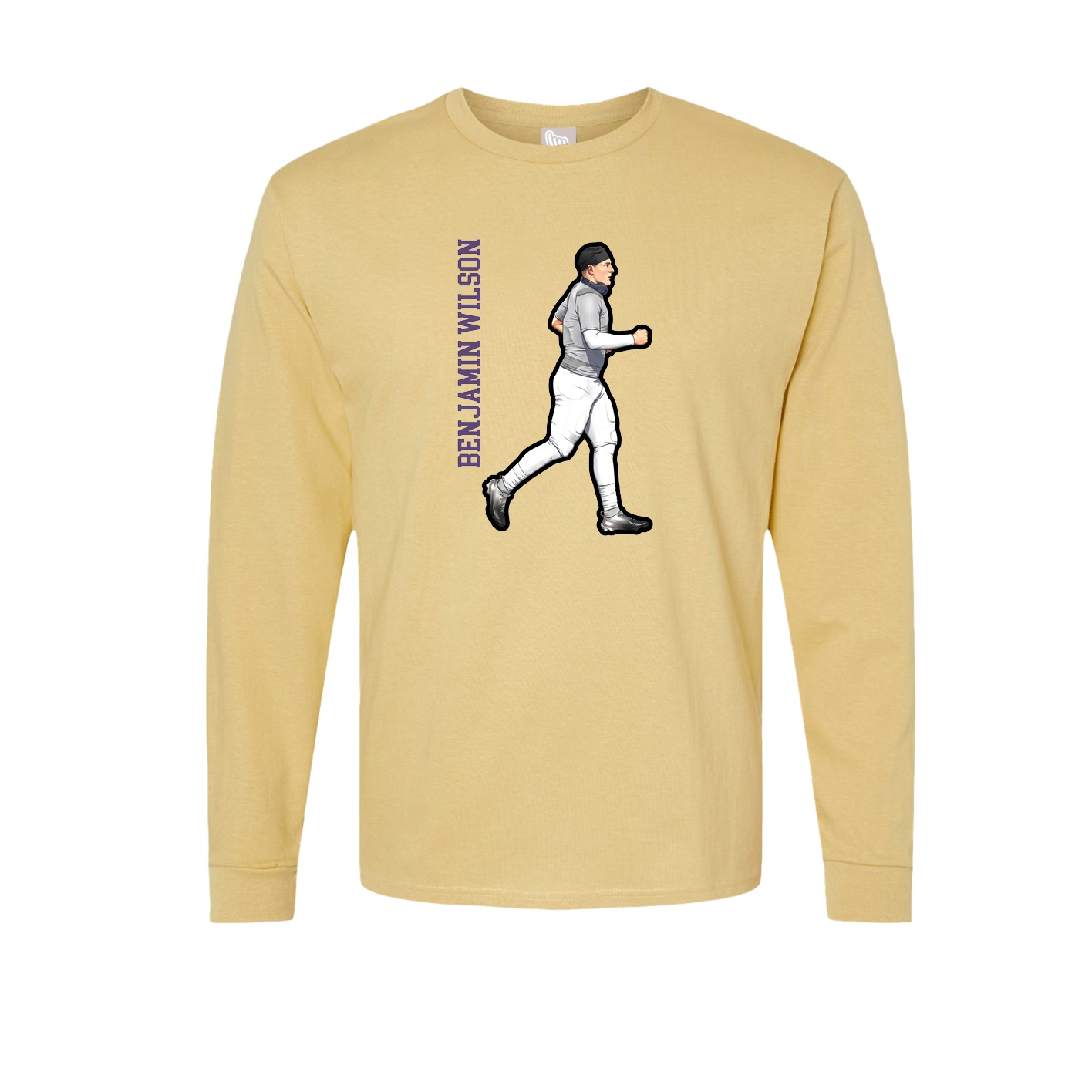 Long Sleeve Tee — Name Vertical in Vegas Gold