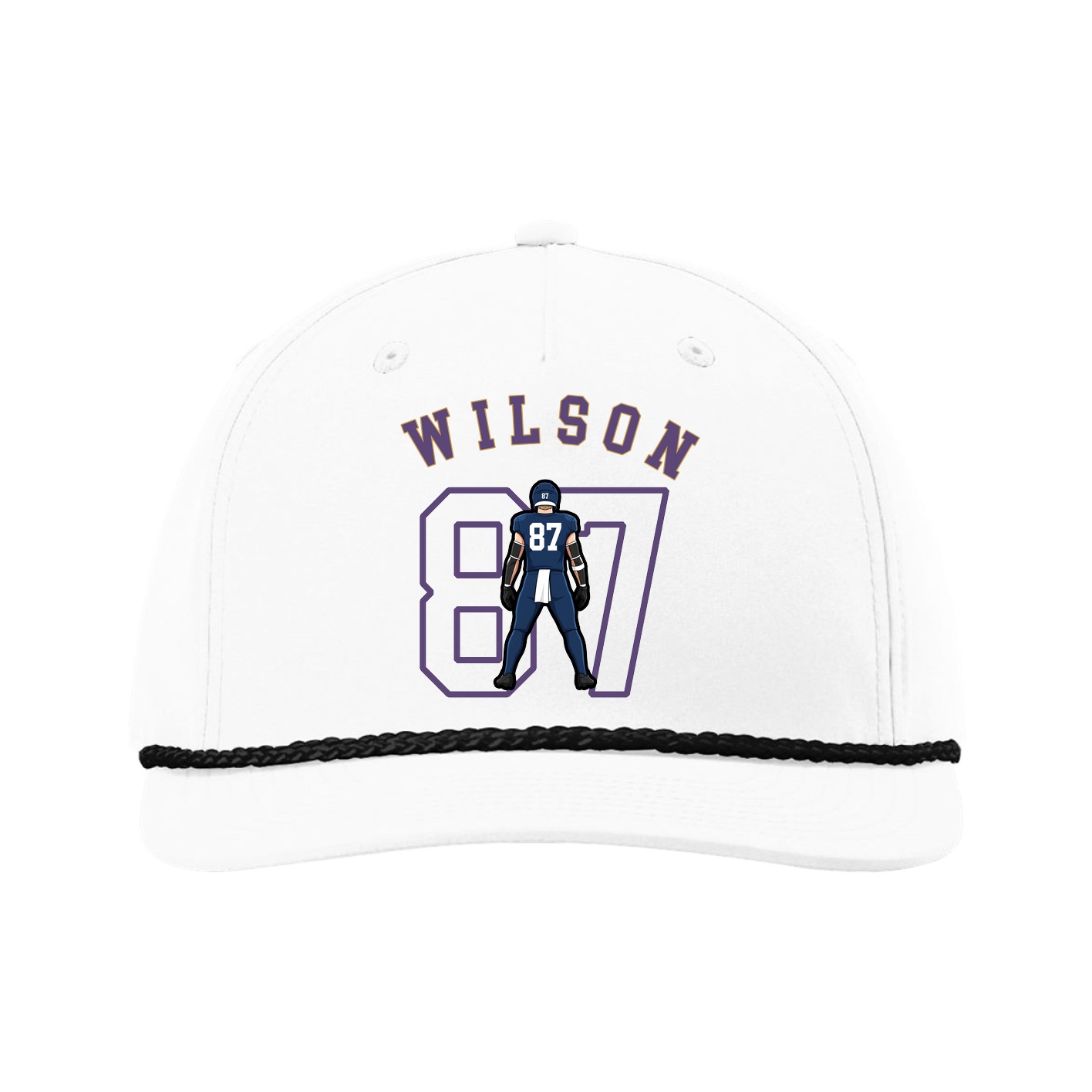 Five-Panel Classic Rope Cap — Shirsey Arch in White