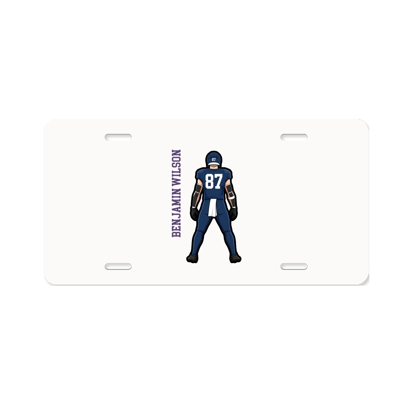License Plate — Name Vertical in Classic