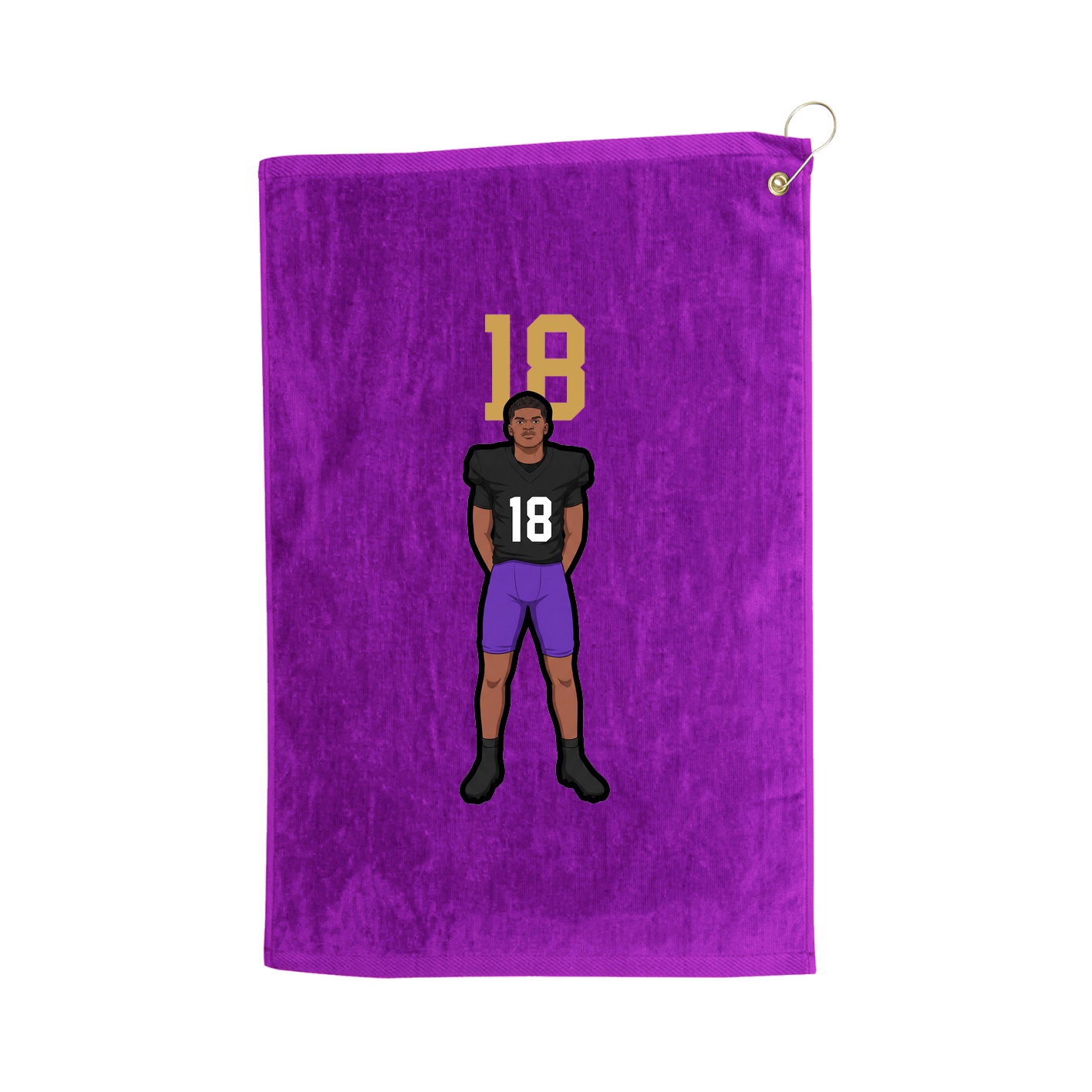 Golf Towel — Number Top in Purple