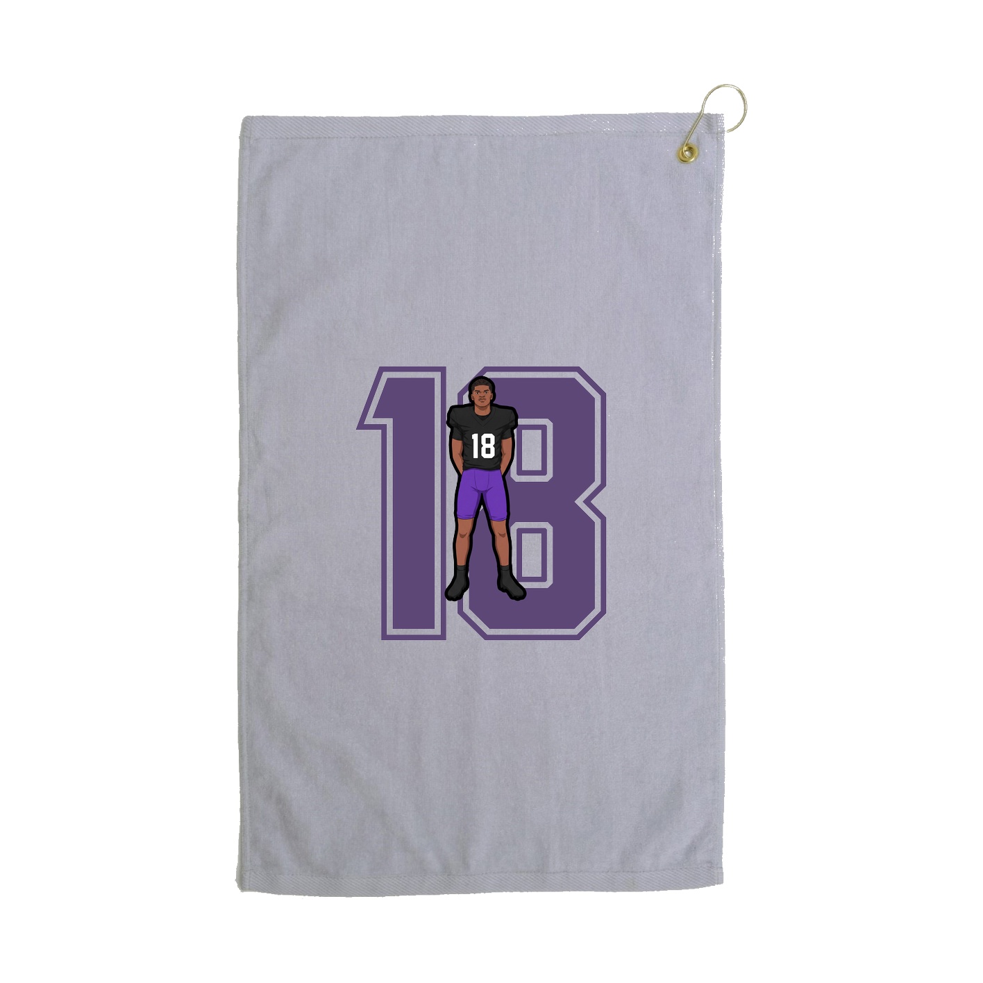 Golf Towel — Number in Grey
