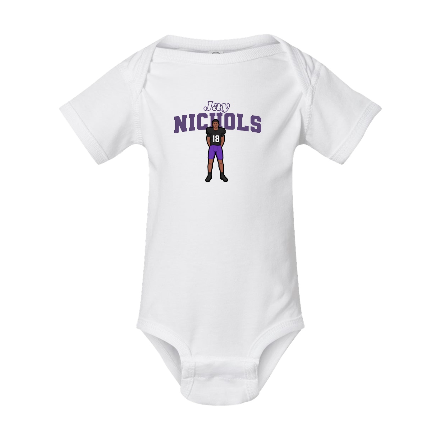Baby Onesie — Name Arch in White
