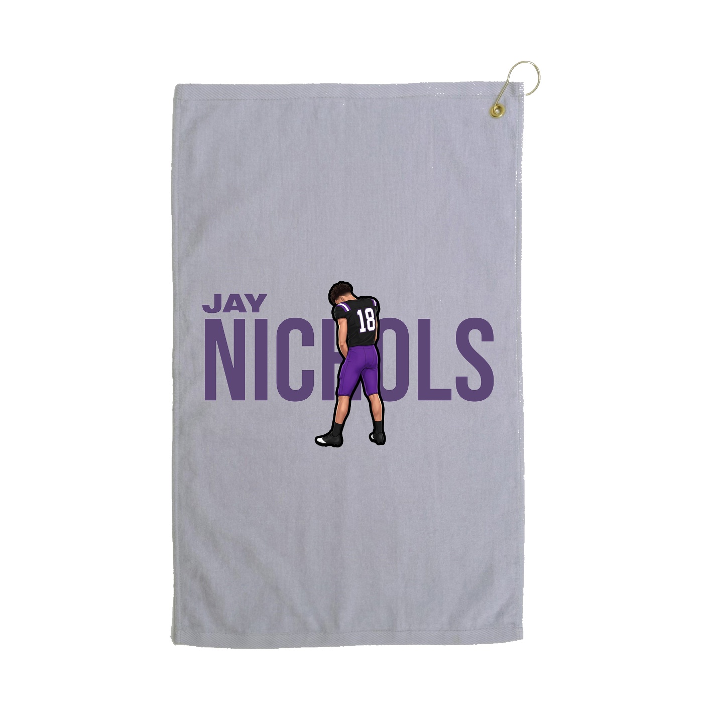 Golf Towel — Player Name in Grey