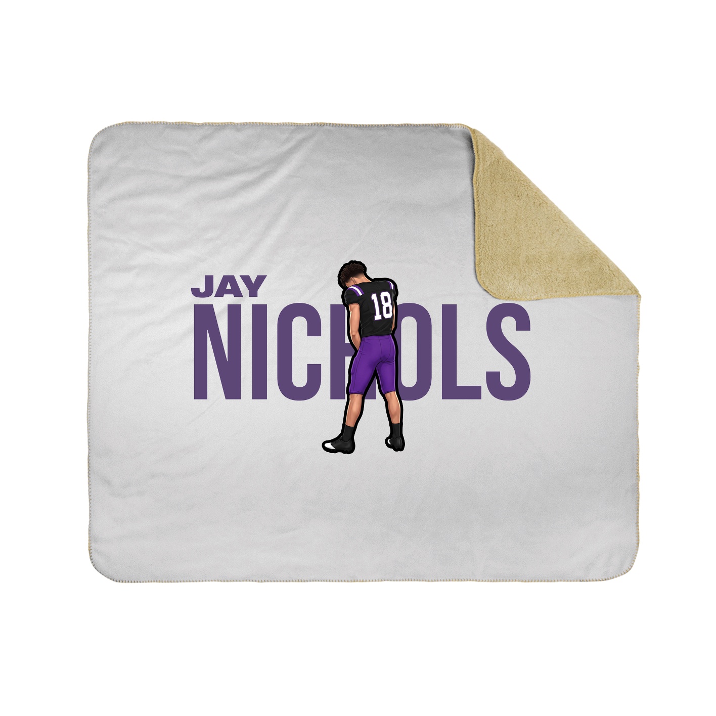 Throw Blanket — Player Name in White