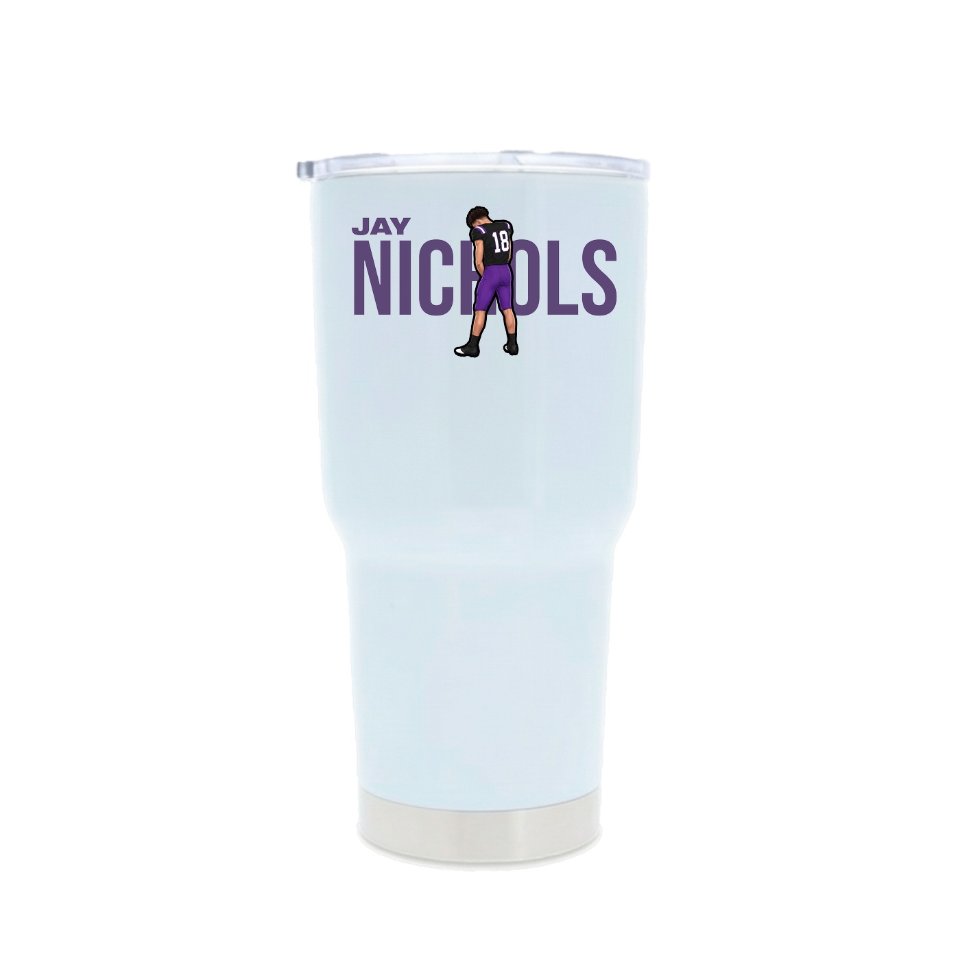 30oz Stainless Steel Tumbler — Player Name in White