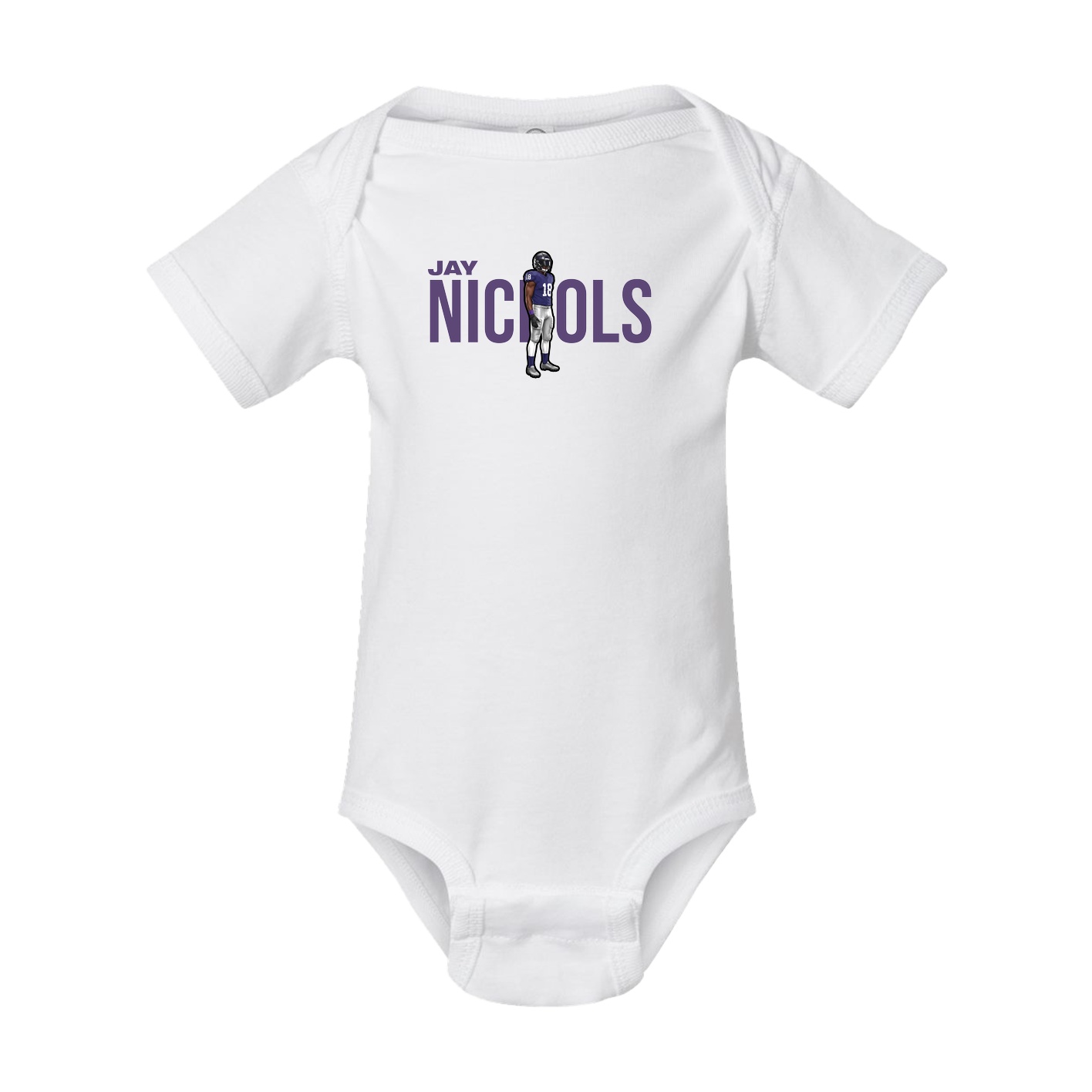 Baby Onesie — Player Name in White