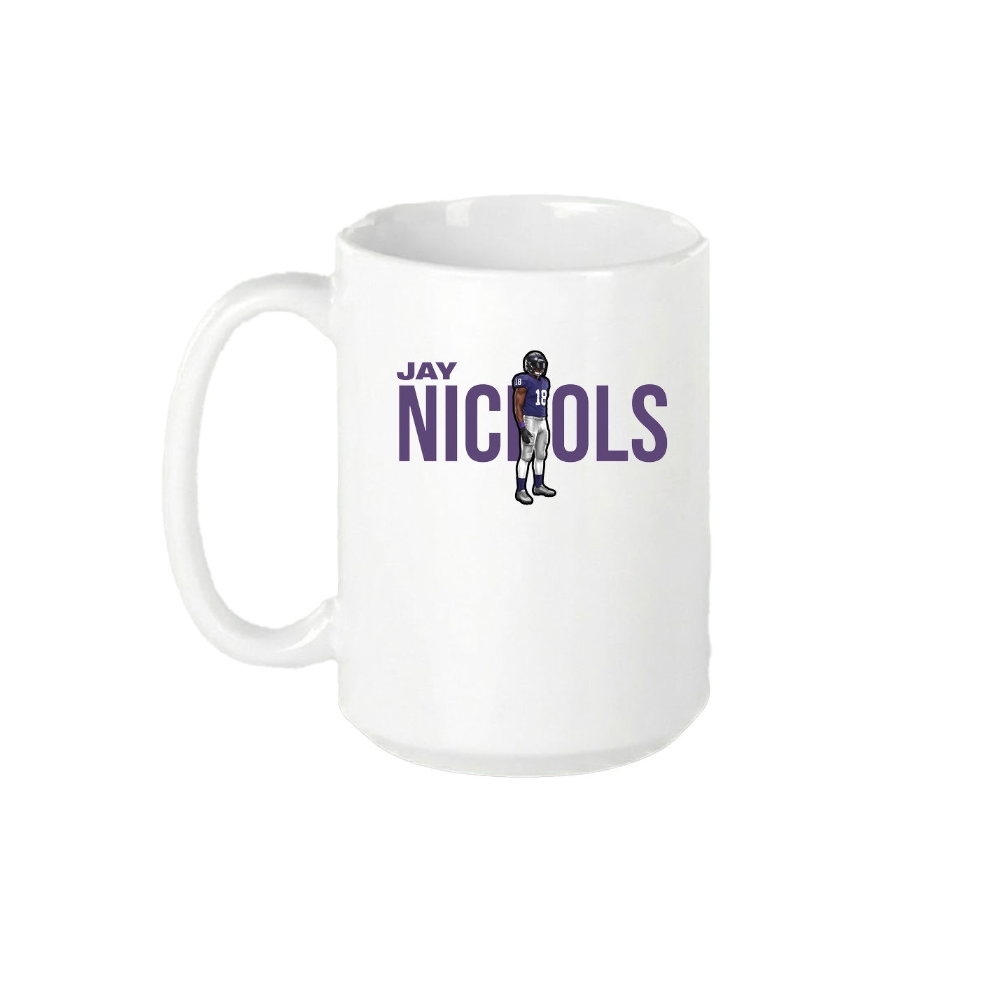15oz Coffee Mug — Player Name in White