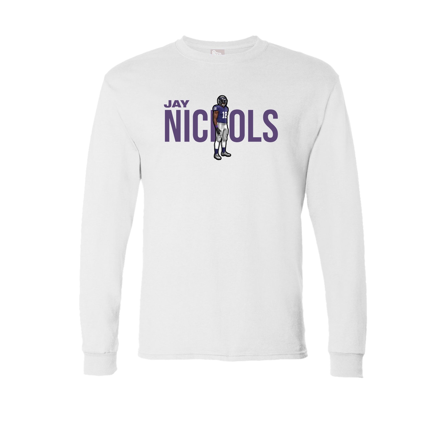 Long Sleeve Tee — Player Name in White