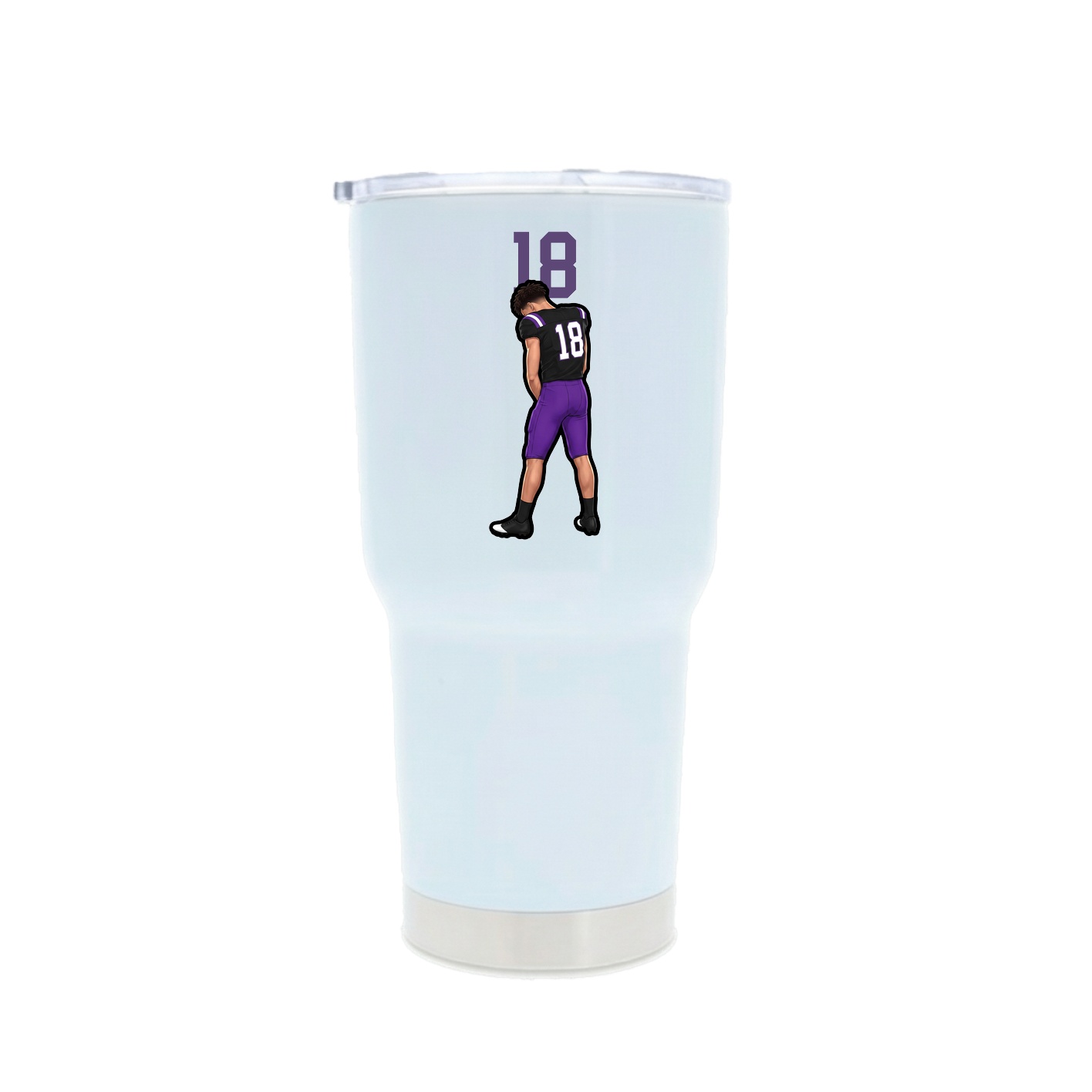 30oz Stainless Steel Tumbler — Number Top in White