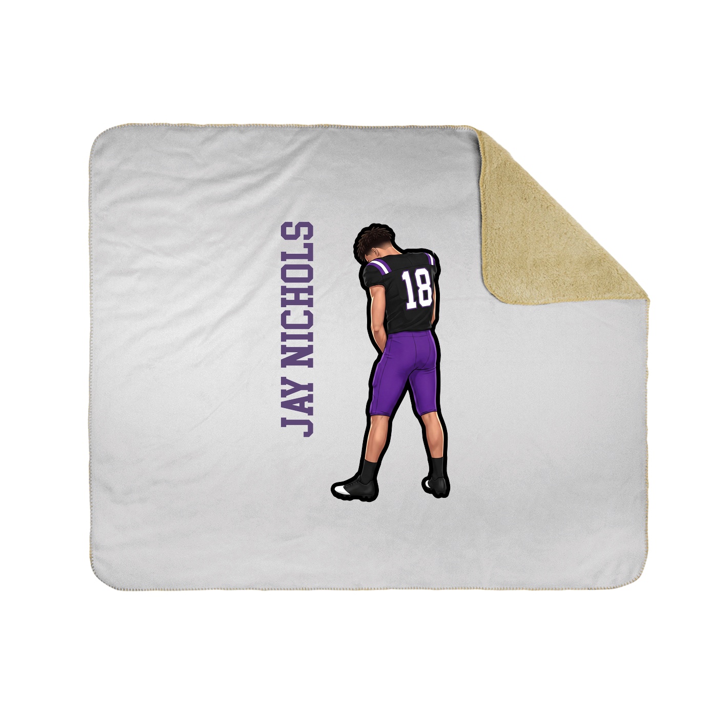Throw Blanket — Name Vertical in White