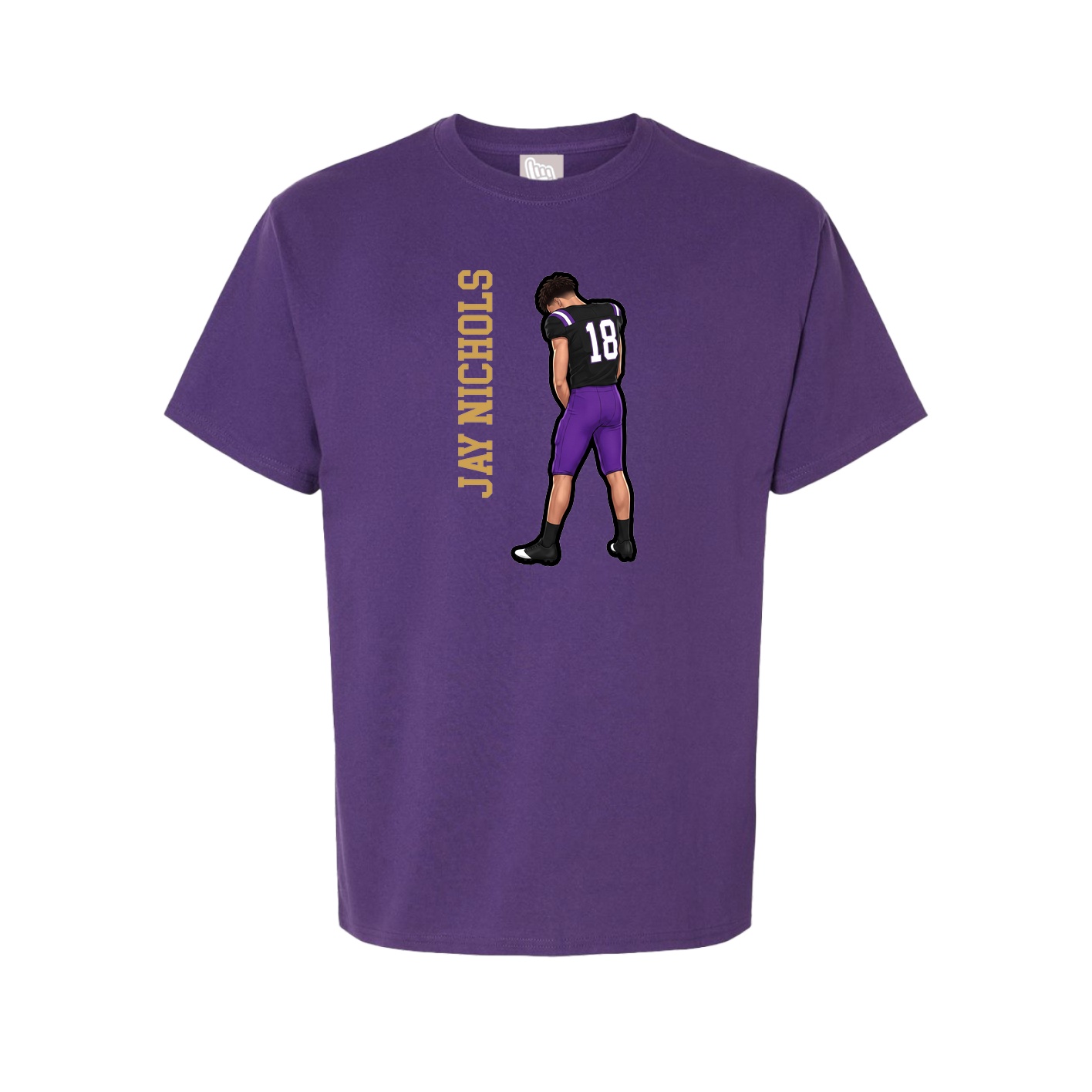 Youth Tee — Name Vertical in Purple