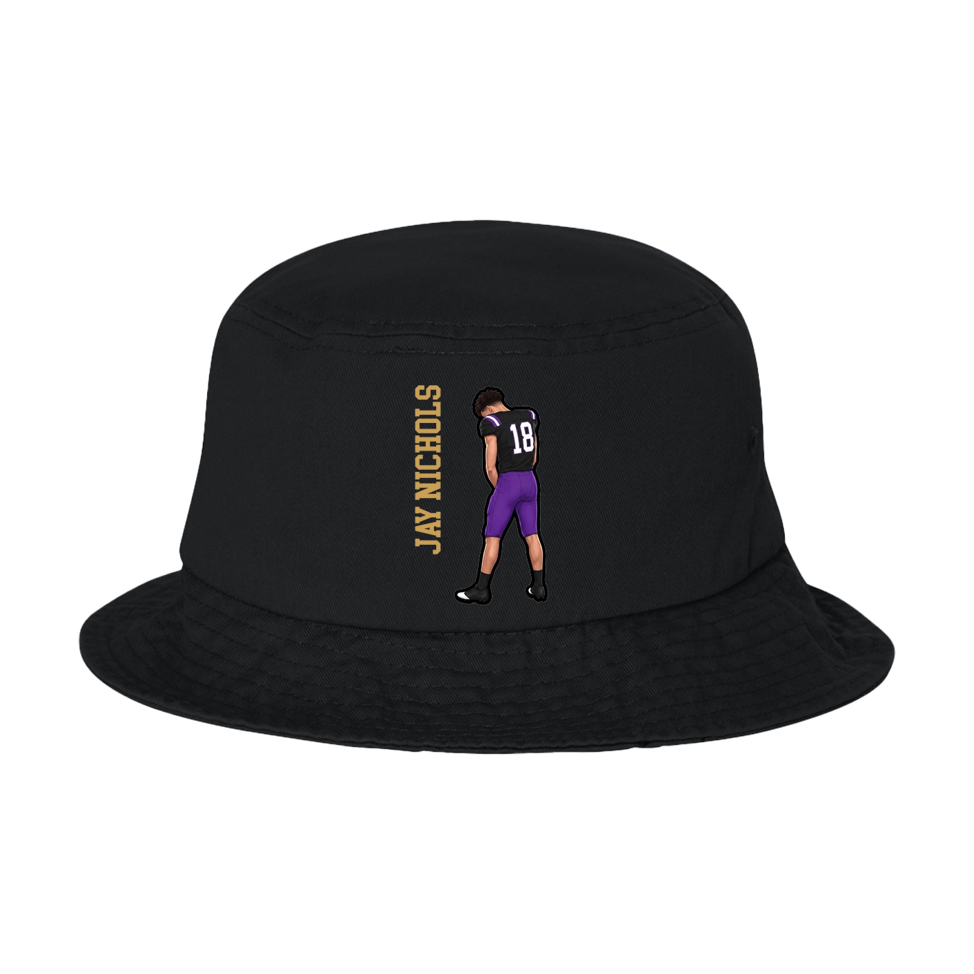 Bucket Cap — Name Vertical in Black