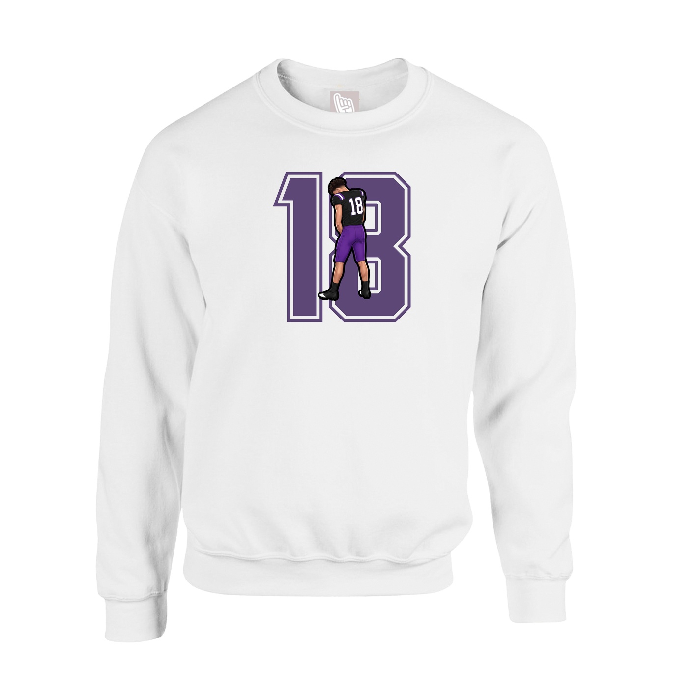 Fleece Crew — Number in White