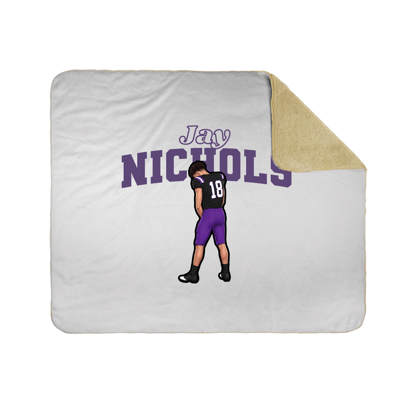 Throw Blanket — Name Arch in White