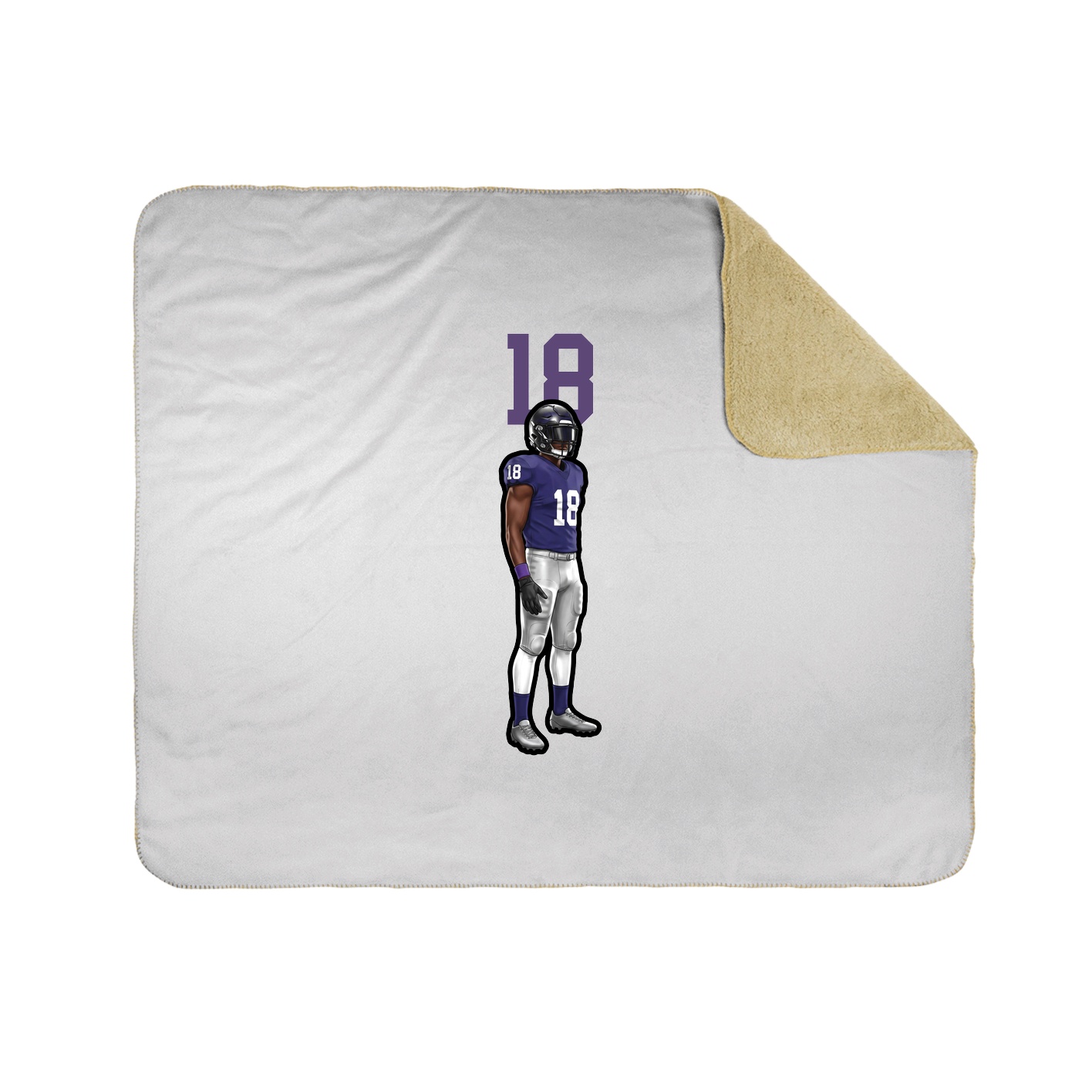 Throw Blanket — Number Top in White