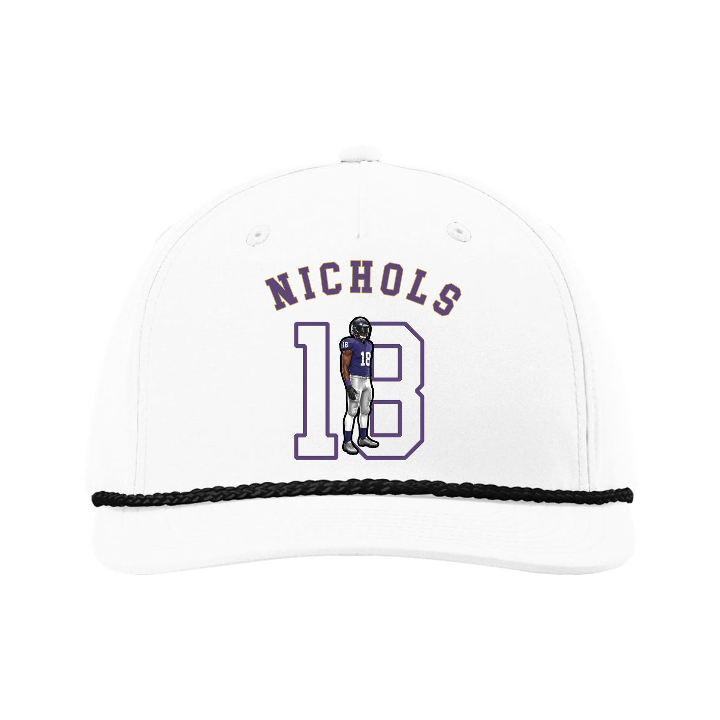 Five-Panel Classic Rope Cap — Shirsey Arch in White