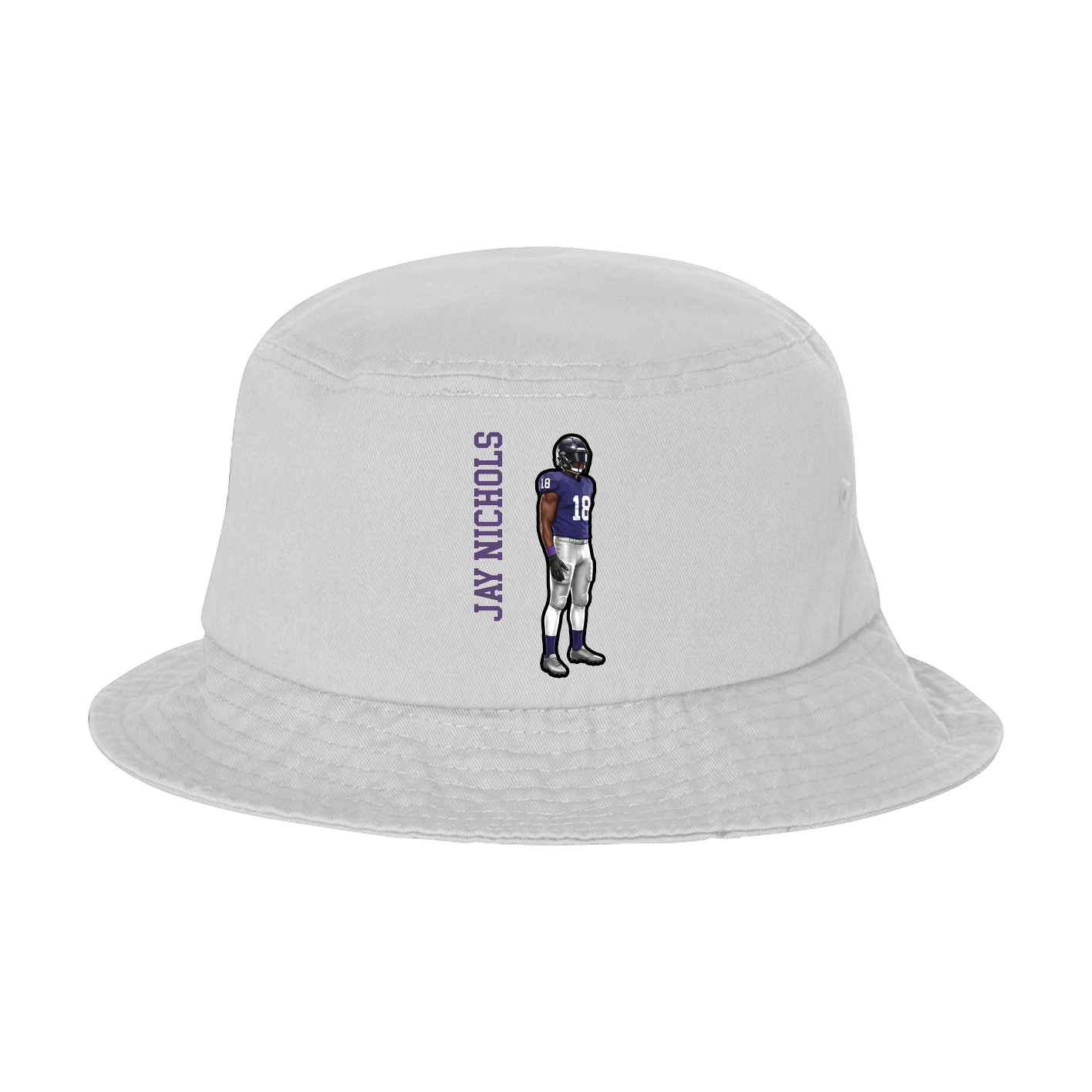 Bucket Cap — Name Vertical in White