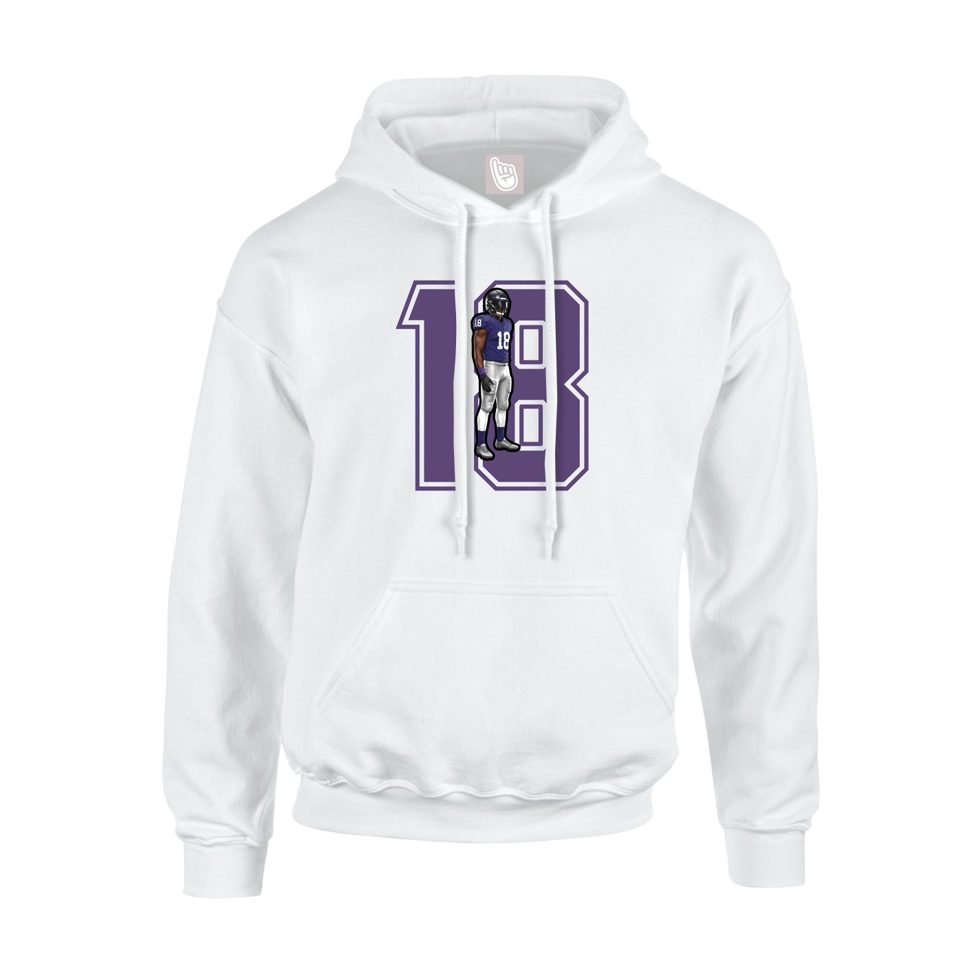 Youth Hoodie — Number in White