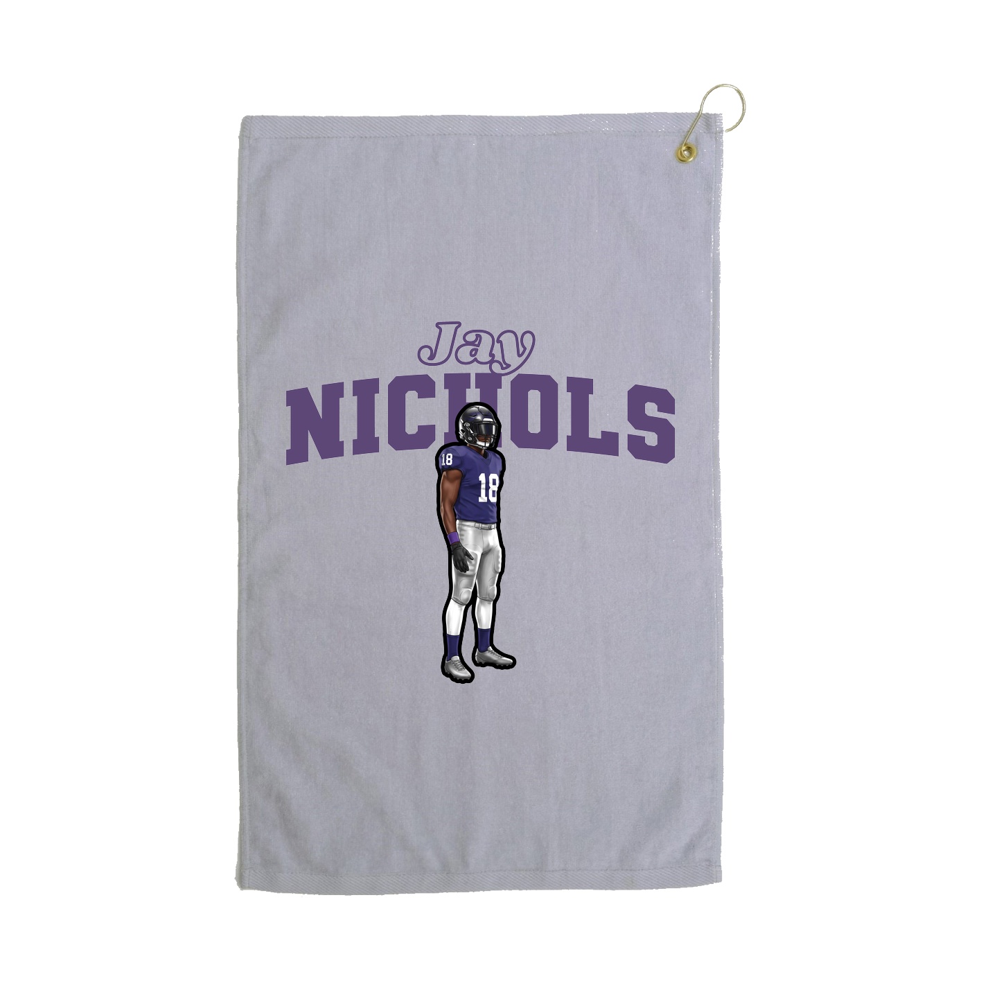 Golf Towel — Name Arch in Grey