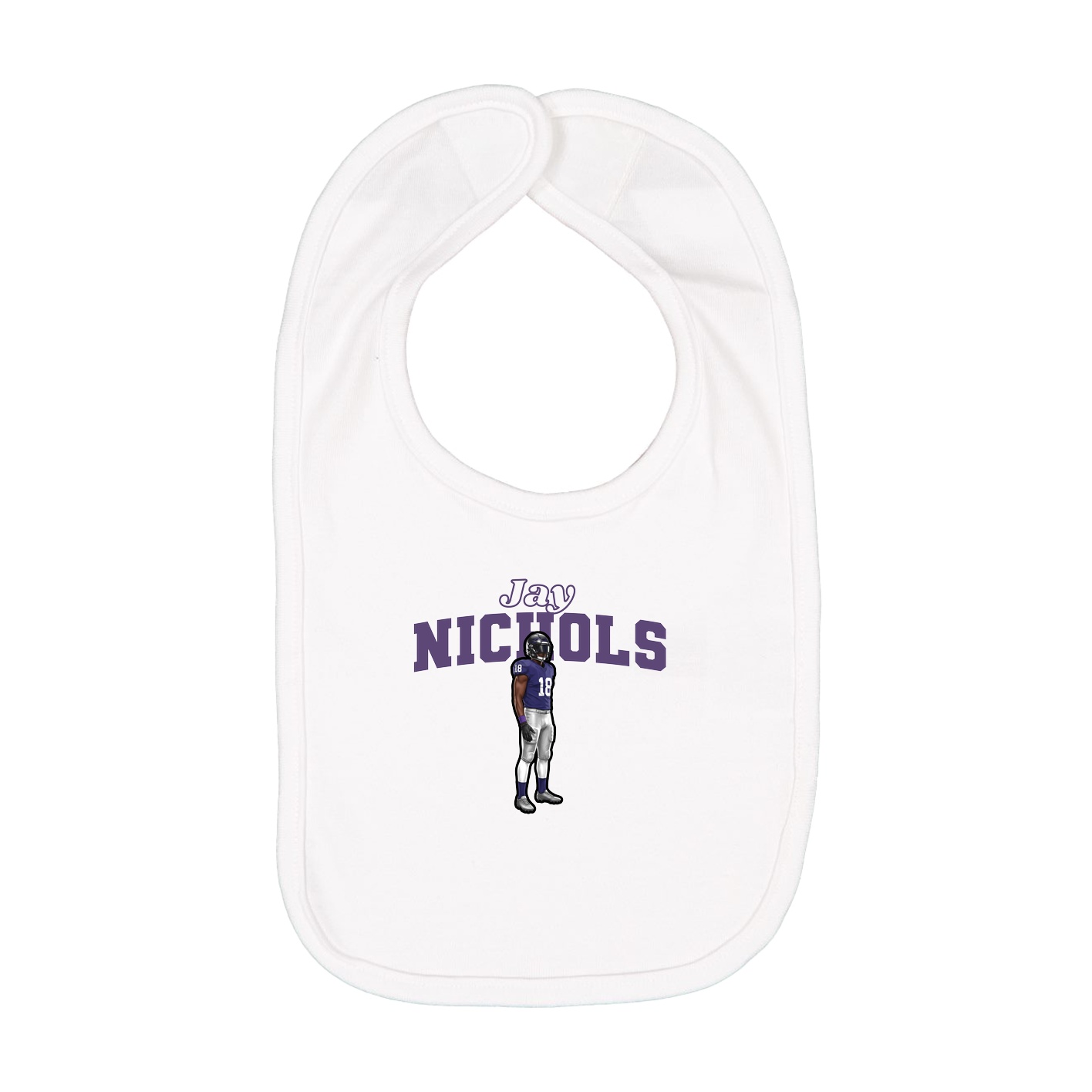 Infant Bib — Name Arch in White