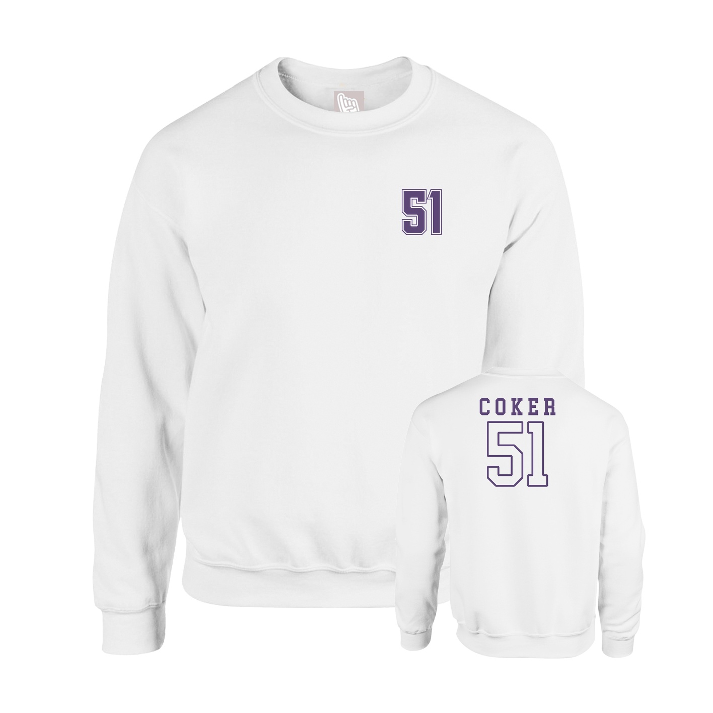 Fleece Crew — Chest Back in White