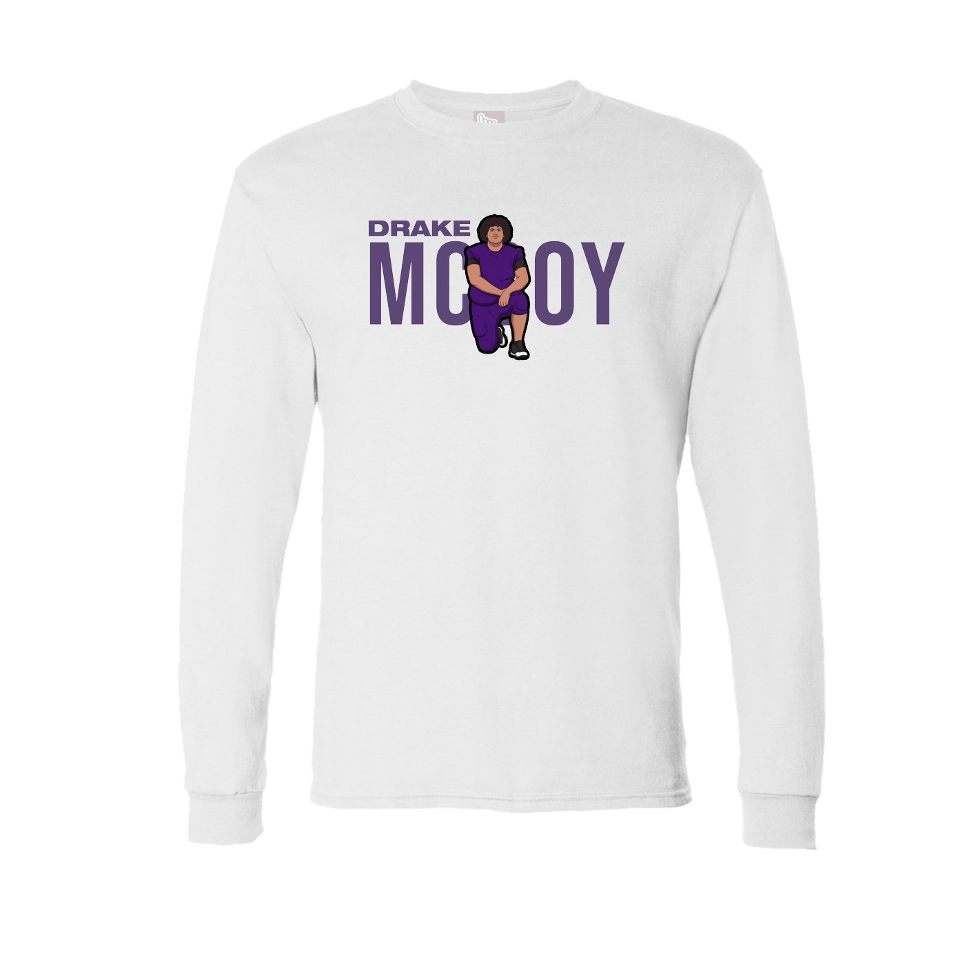 Long Sleeve Tee — Player Name in White
