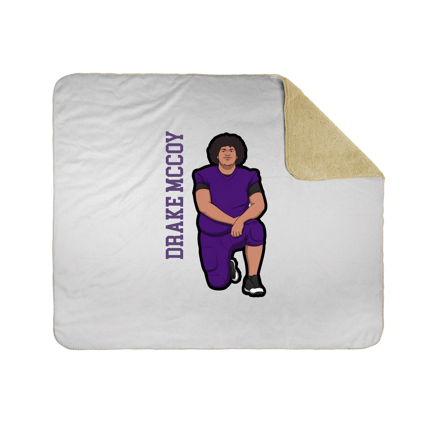 Throw Blanket — Name Vertical in White