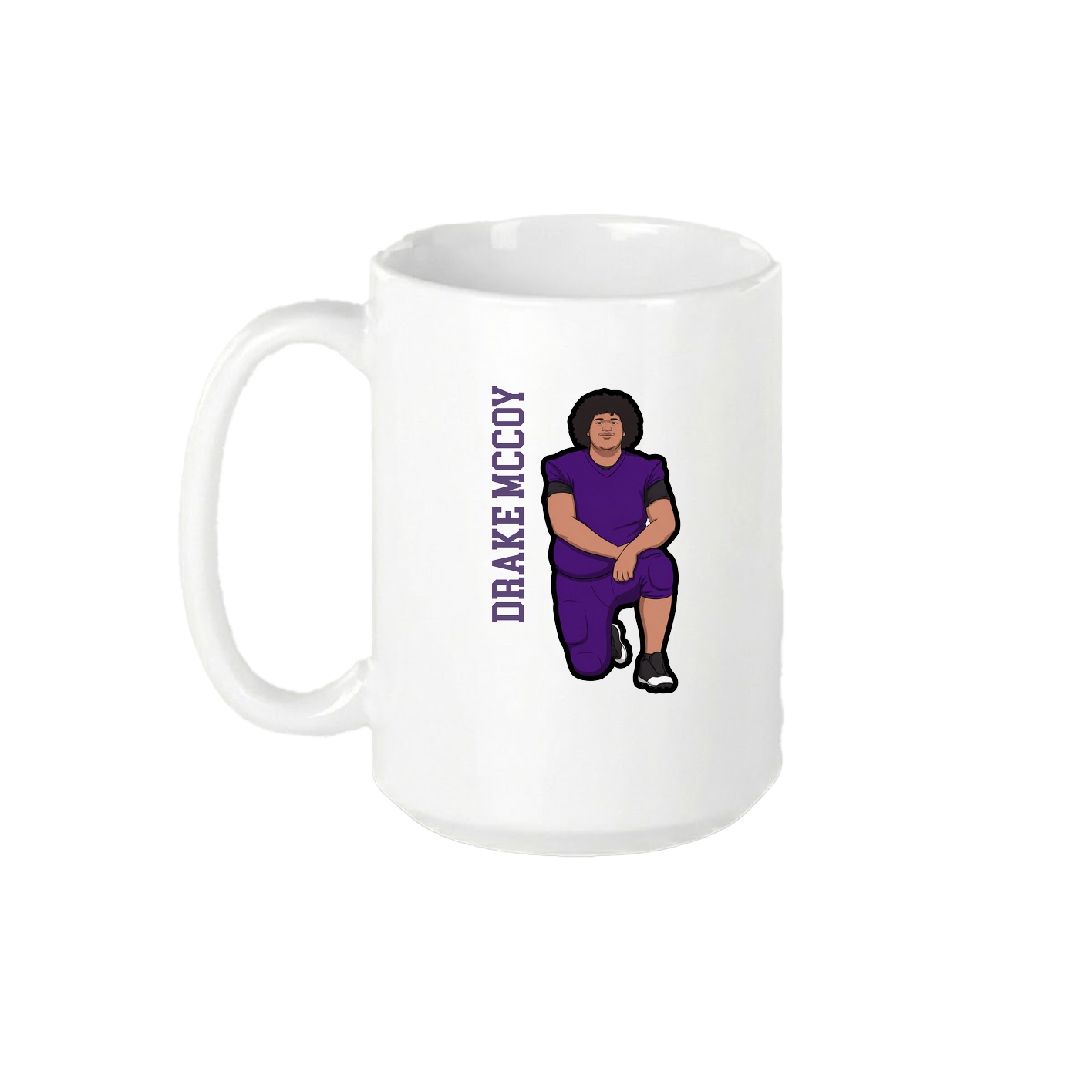 15oz Coffee Mug — Name Vertical in White