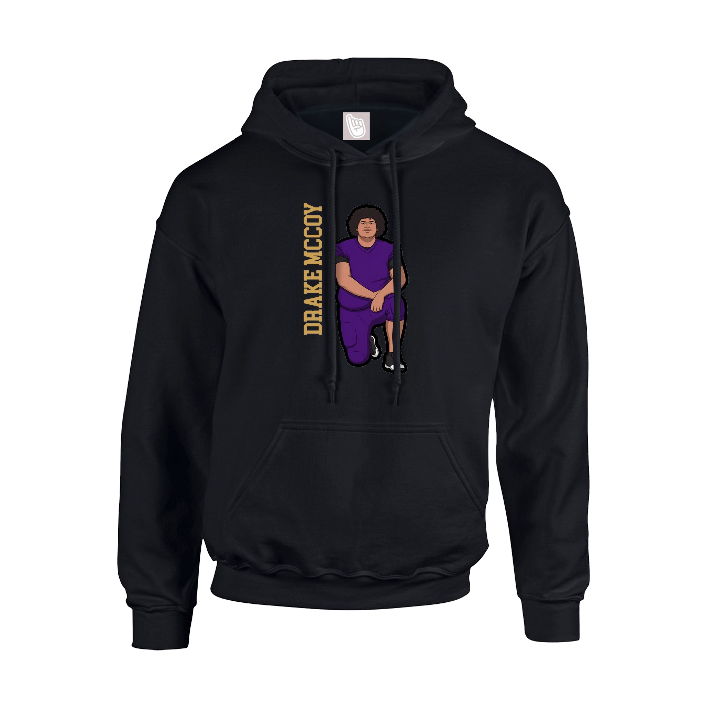 Youth Hoodie — Name Vertical in Black