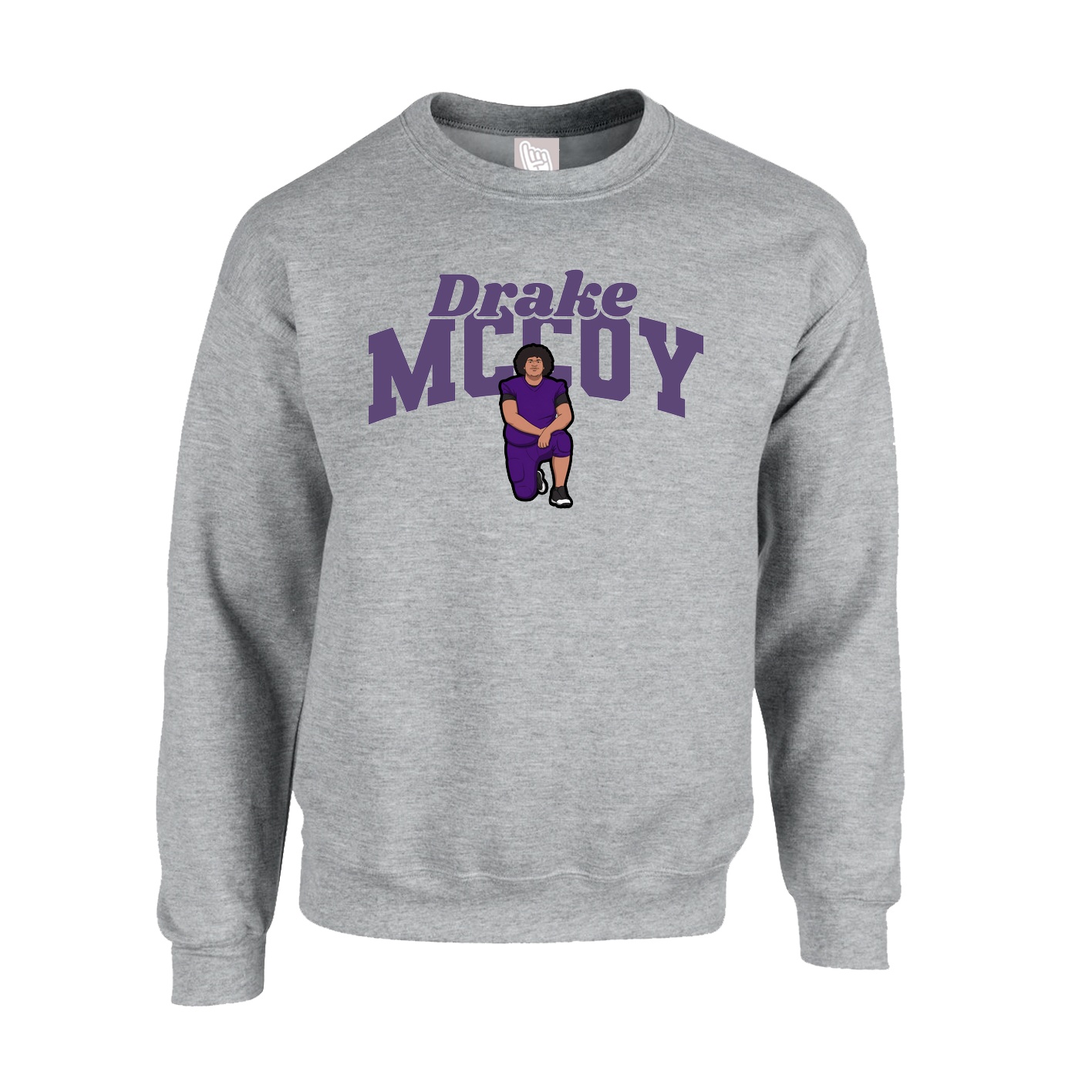 Fleece Crew — Signature Arch in Grey