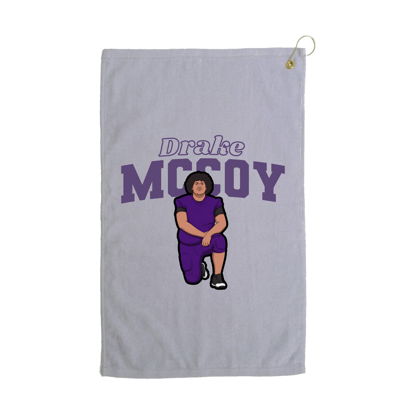 Golf Towel — Name Arch in Grey