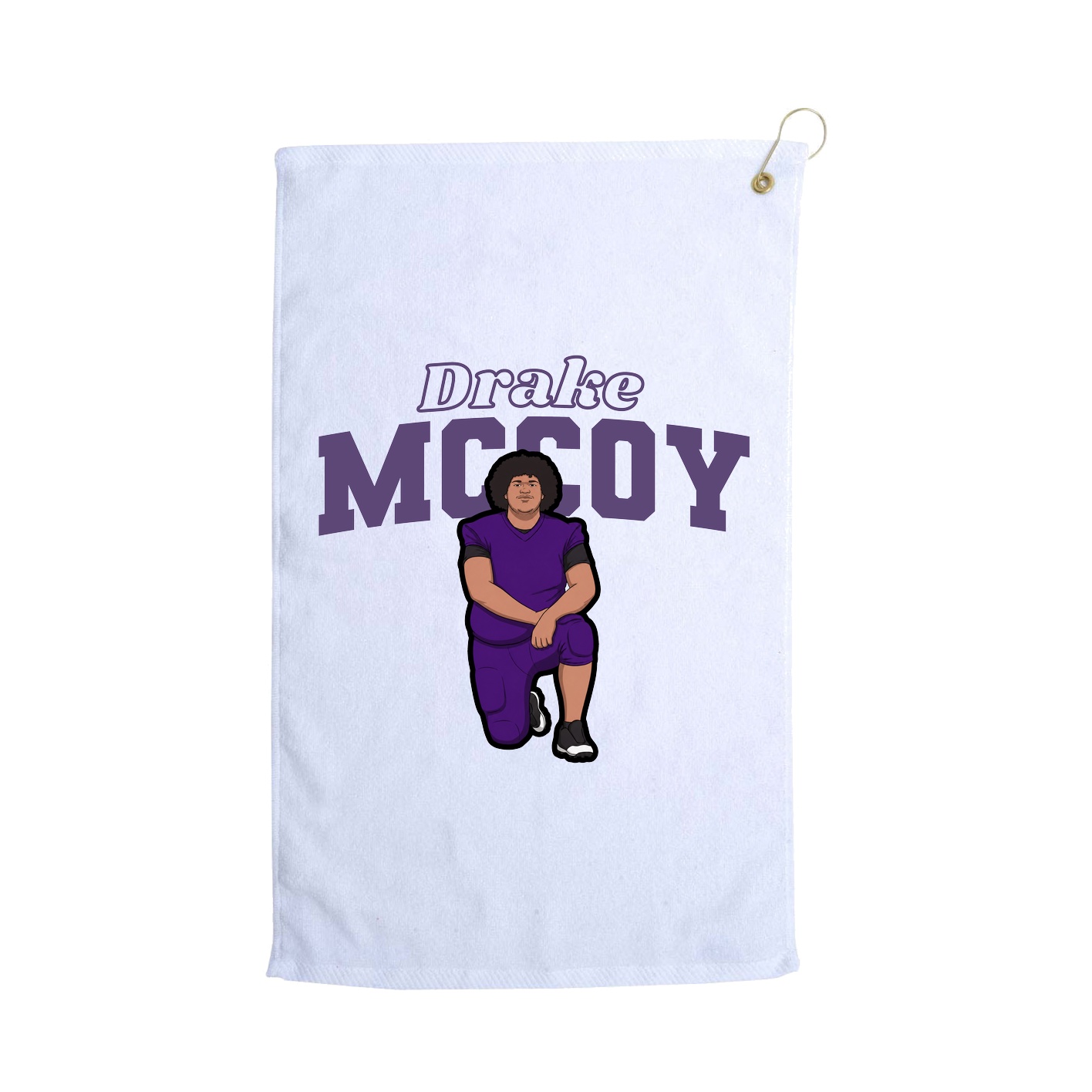 Golf Towel — Name Arch in White