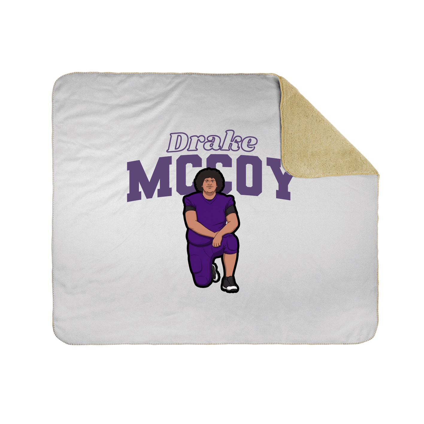 Throw Blanket — Name Arch in White