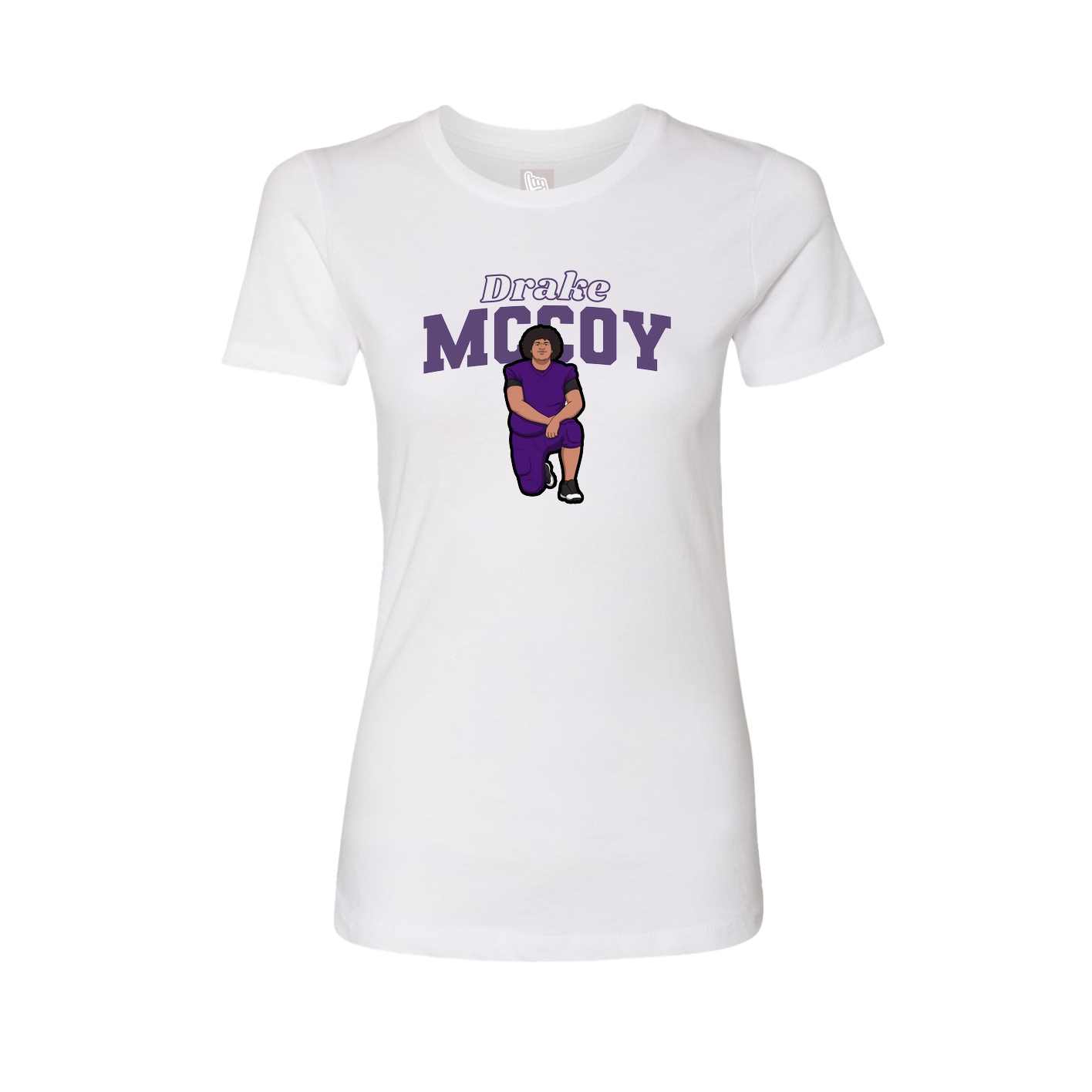Fitted Women's Tee — Name Arch in White