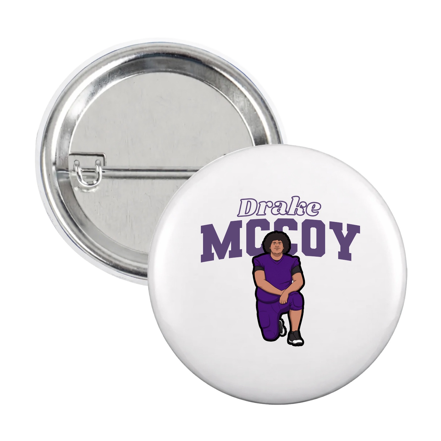 Game Day Button — Name Arch in White