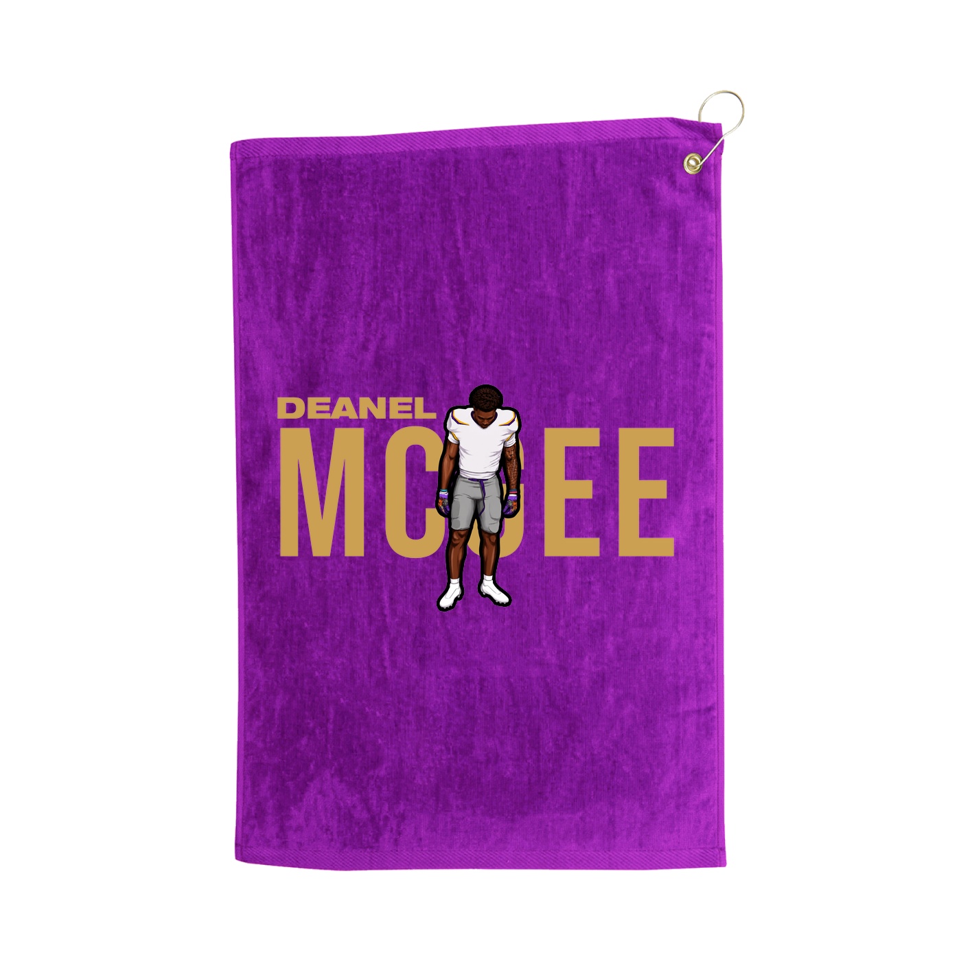 Golf Towel — Player Name in Purple