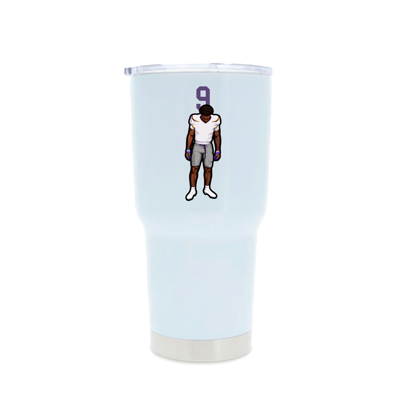 30oz Stainless Steel Tumbler — Number Top in White