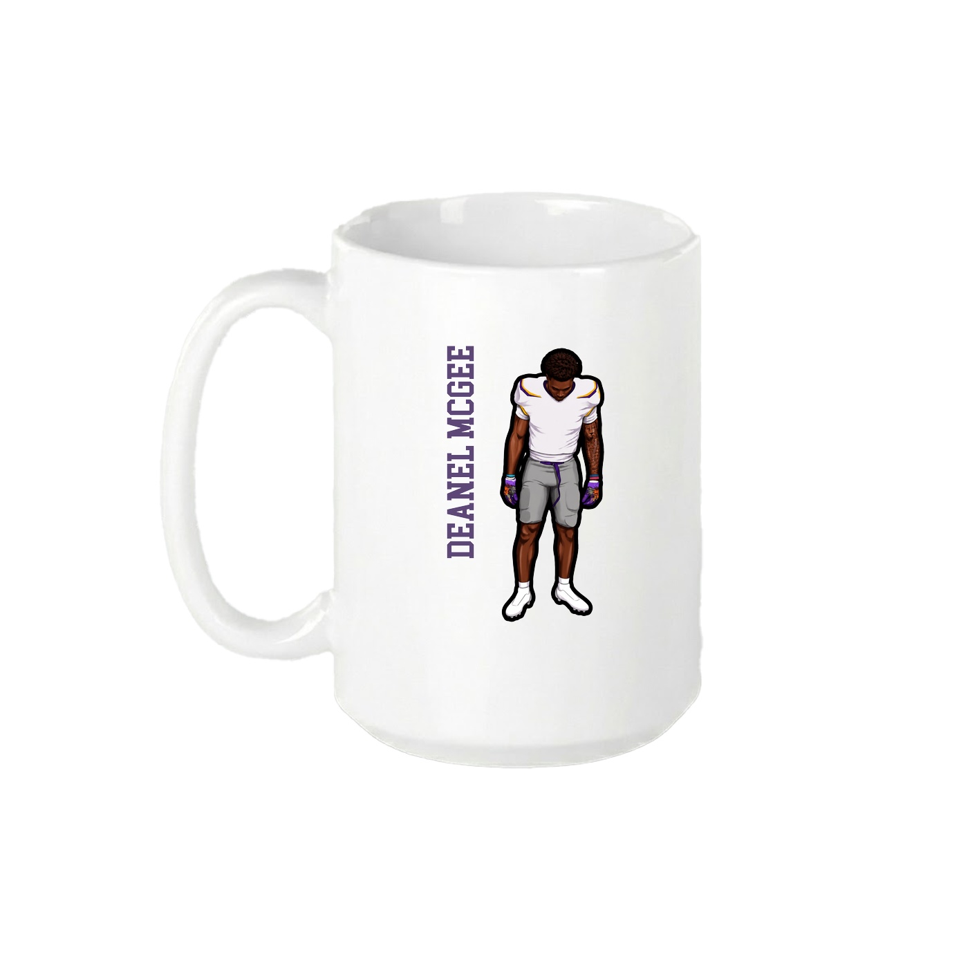 15oz Coffee Mug — Name Vertical in White