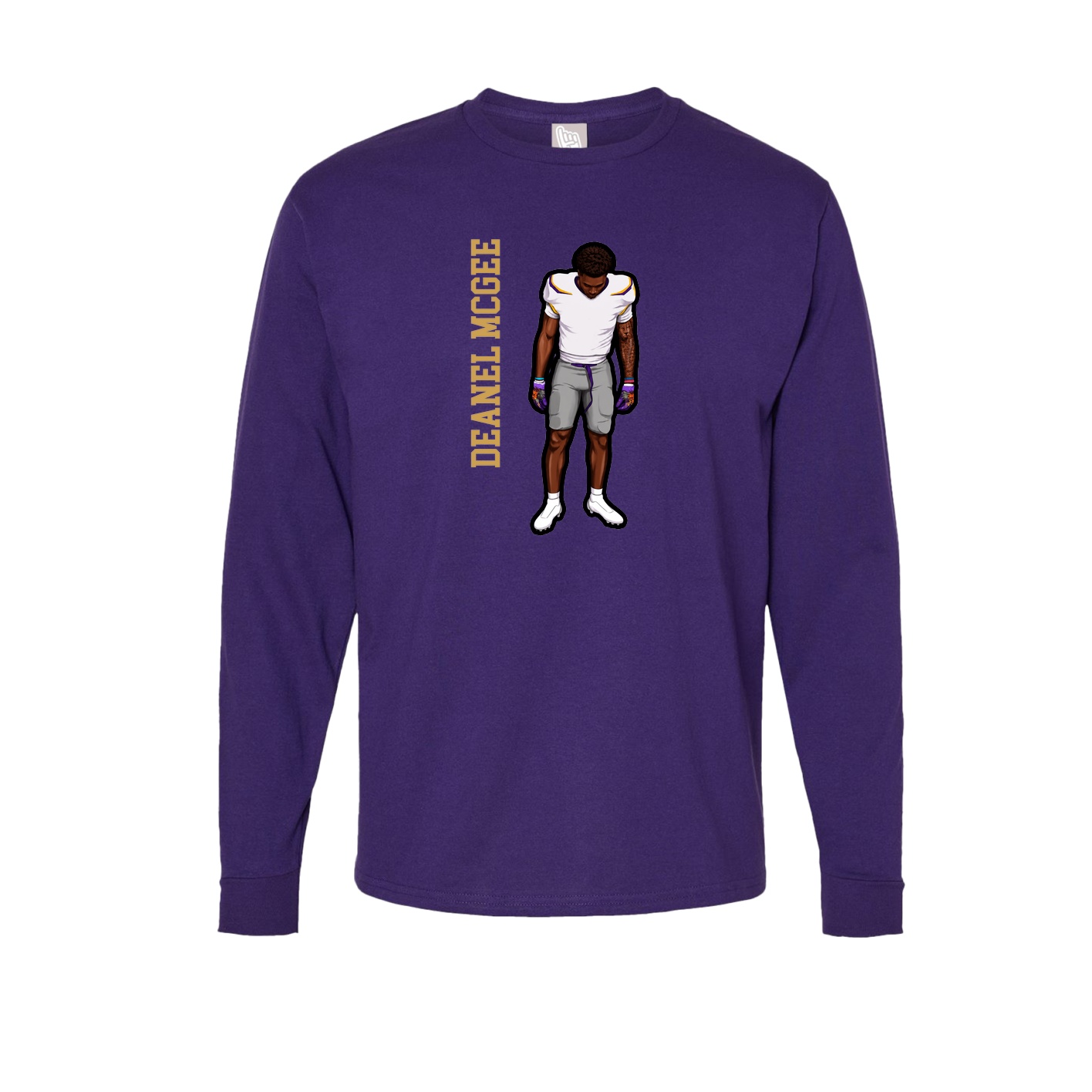 Long Sleeve Tee — Name Vertical in Purple