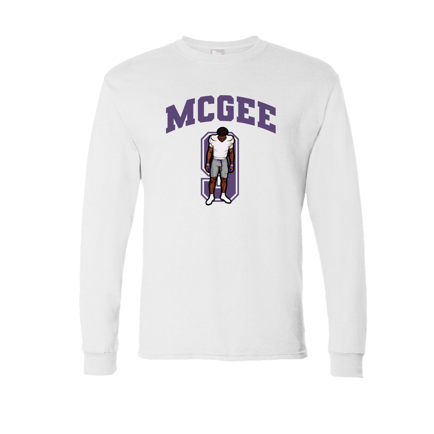 Long Sleeve Tee — Number in White